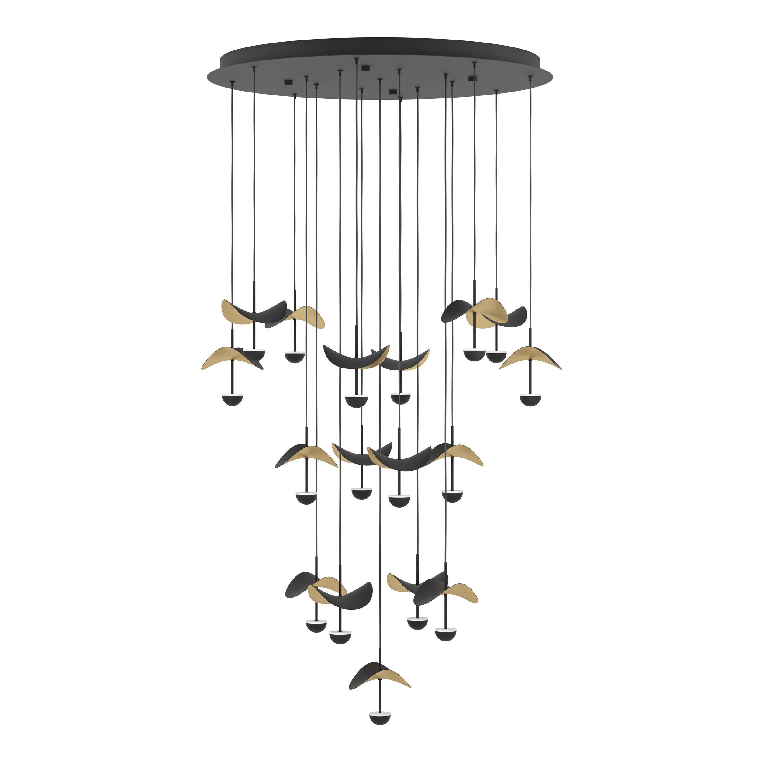 Suspension métal noir DRACERA Cascade 17 LED INT 17X2,3W