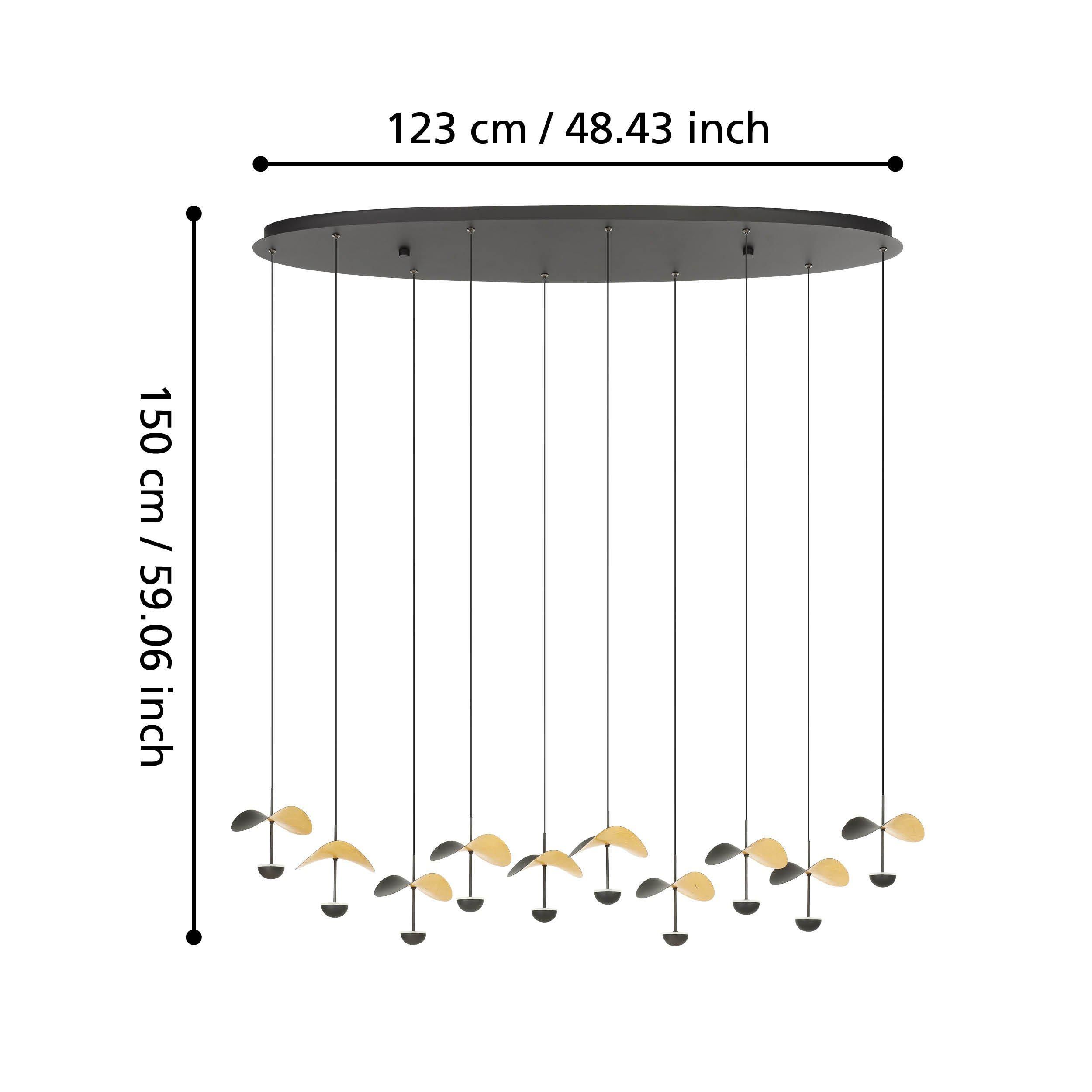 Suspension métal noir DRACERA LED INT 10X2,3W