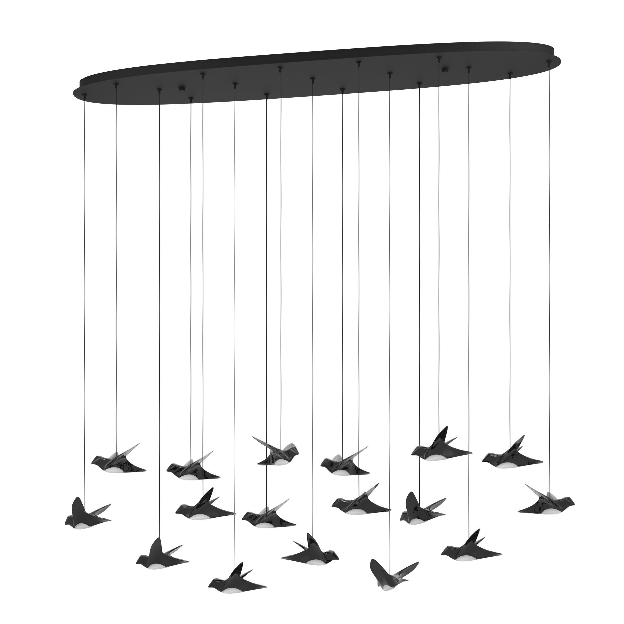 Suspension métal noir PARATEBUENO barre 17 LED INT 17X3W