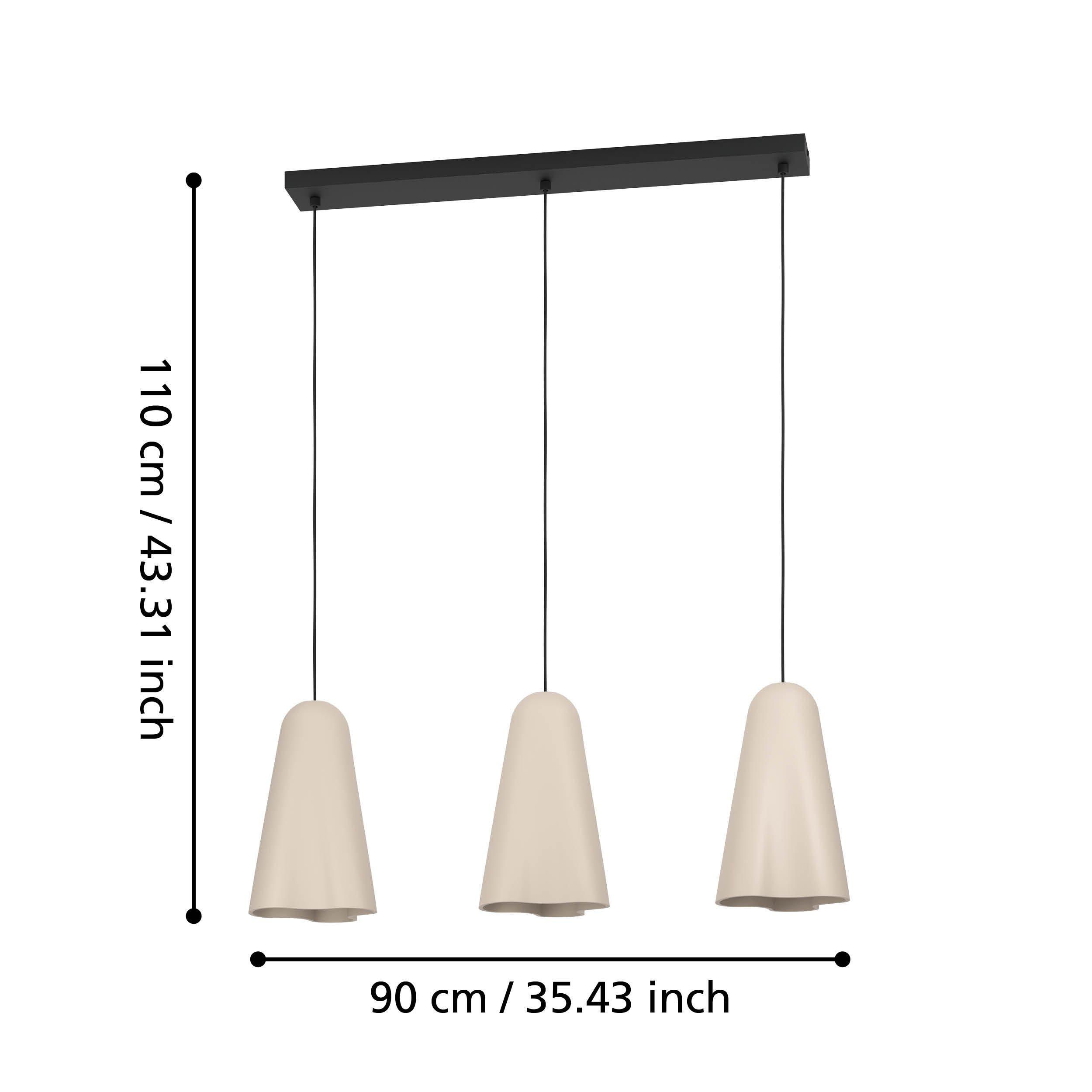 Suspension métal beige TOLLERIC E27 3X40W