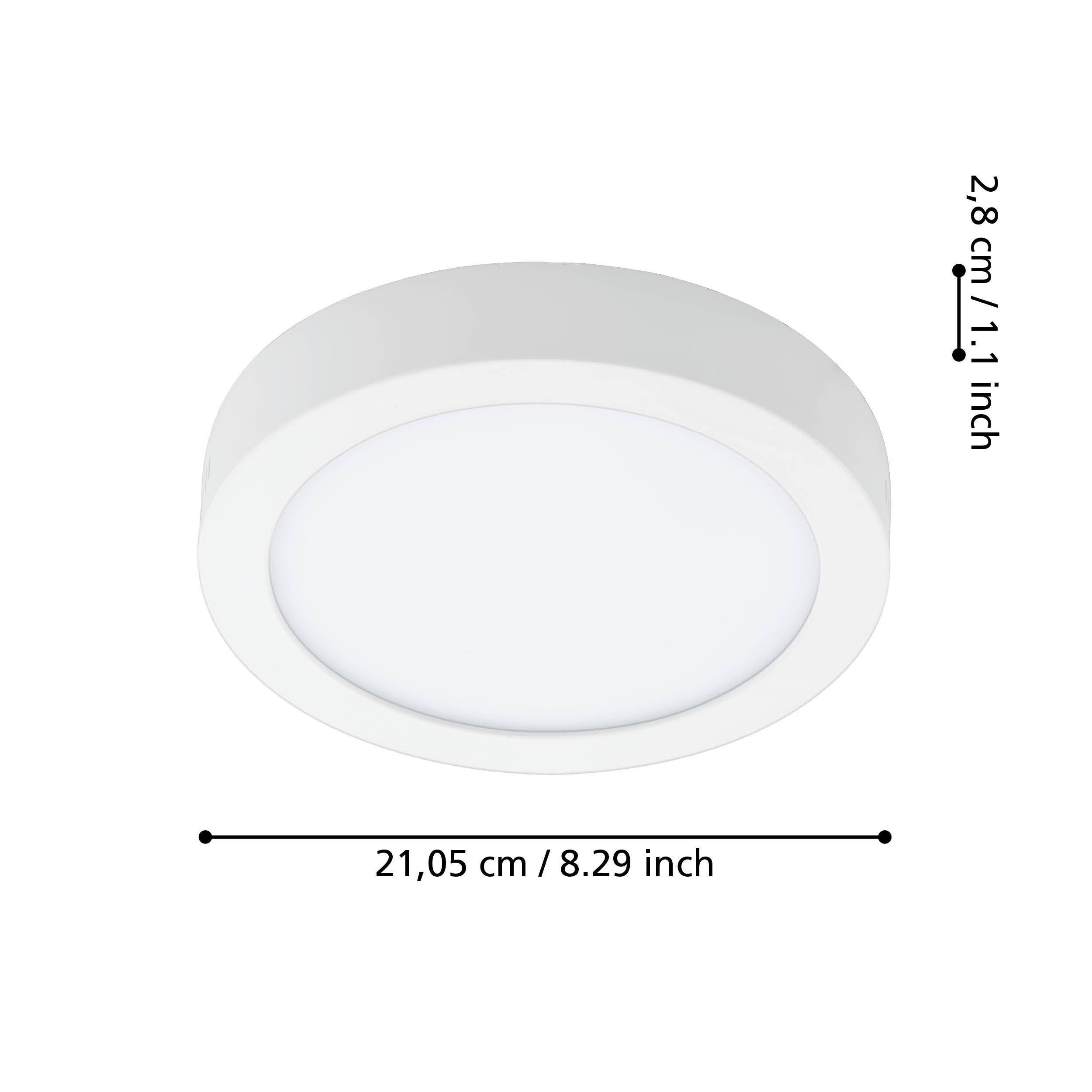 Plafonnier métal blanc FUEVA-Z LED INT 8X16,5W