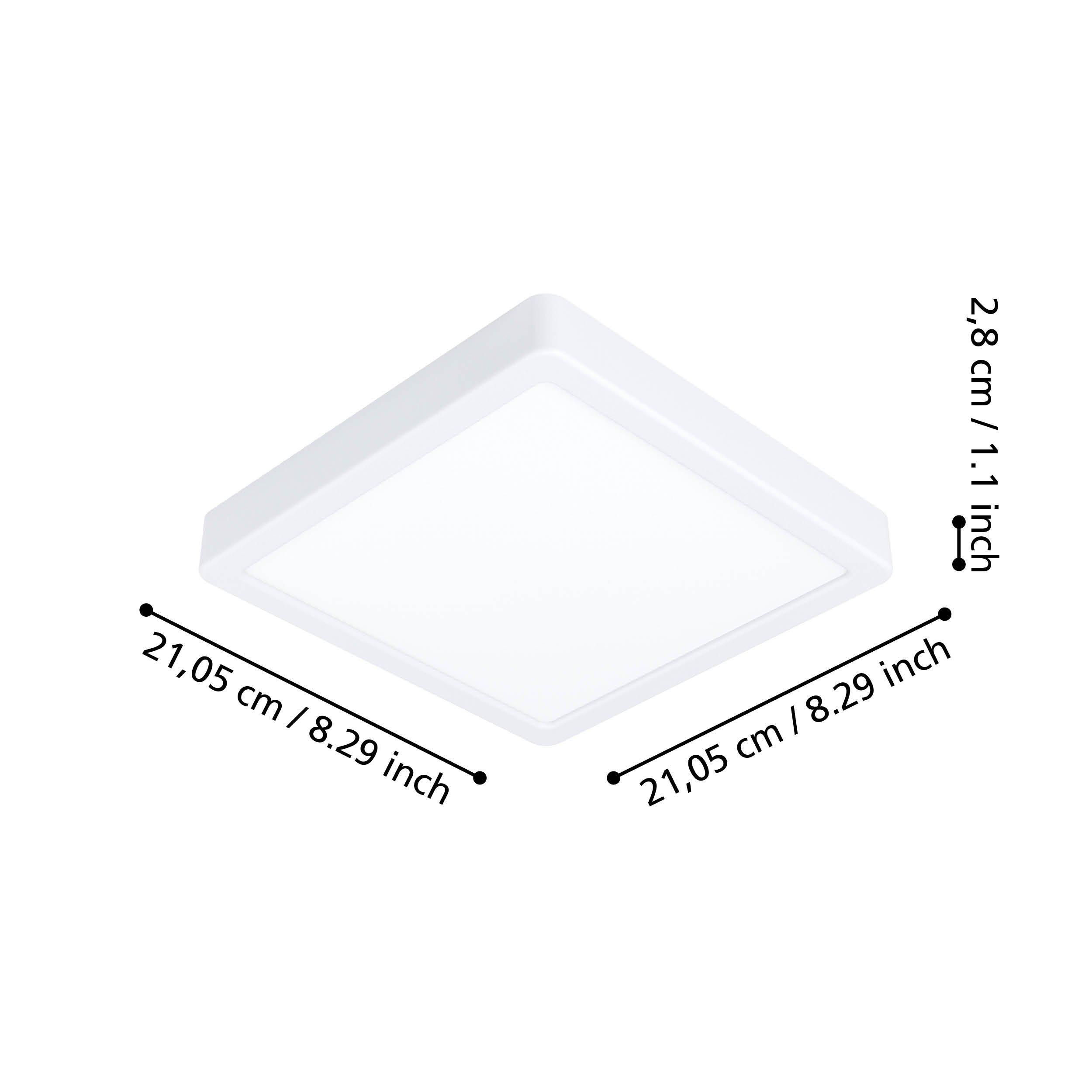 Plafonnier métal blanc FUEVA-Z LED INT 1X16,5W