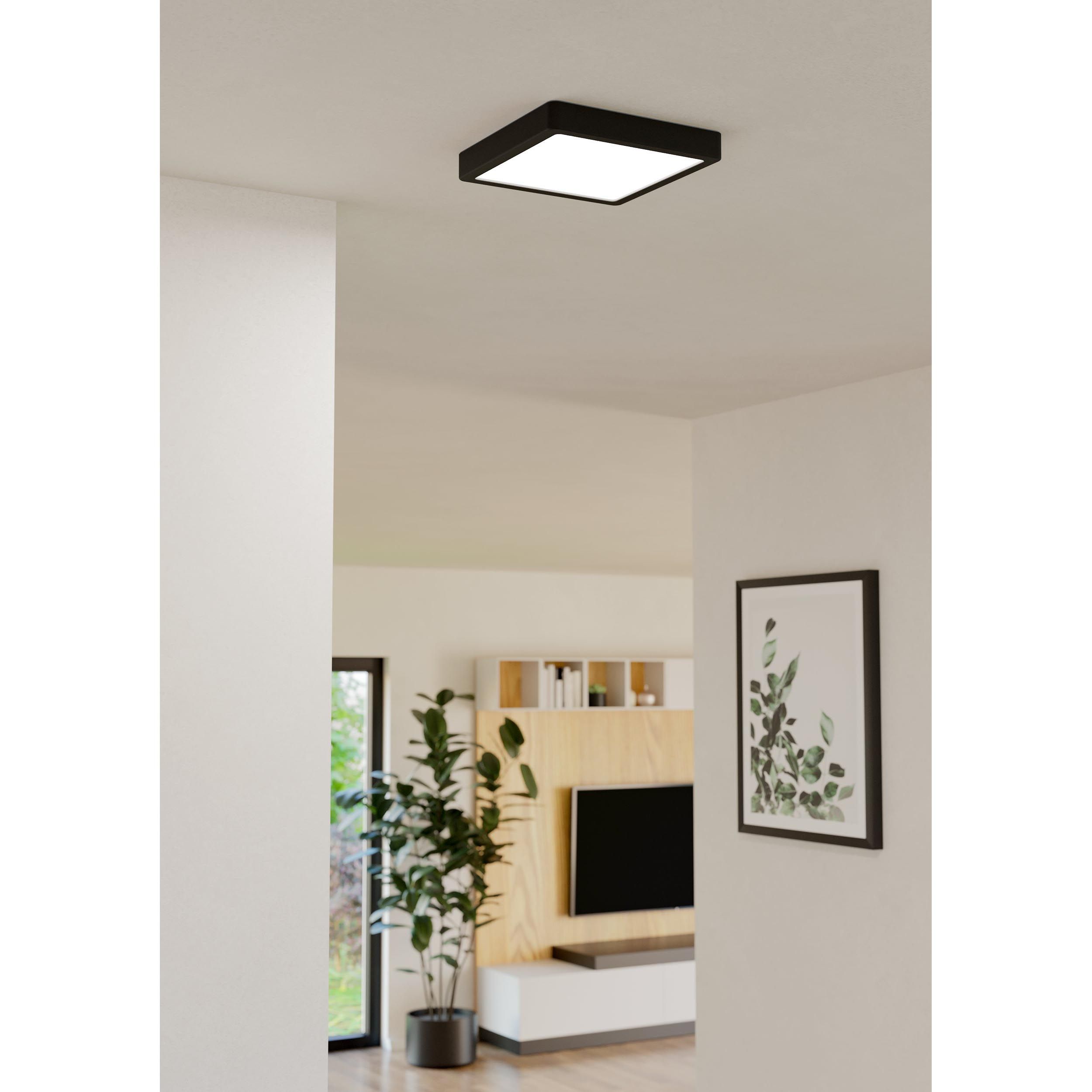 Plafonnier métal noir FUEVA-Z carré LED INT 1X16,5W