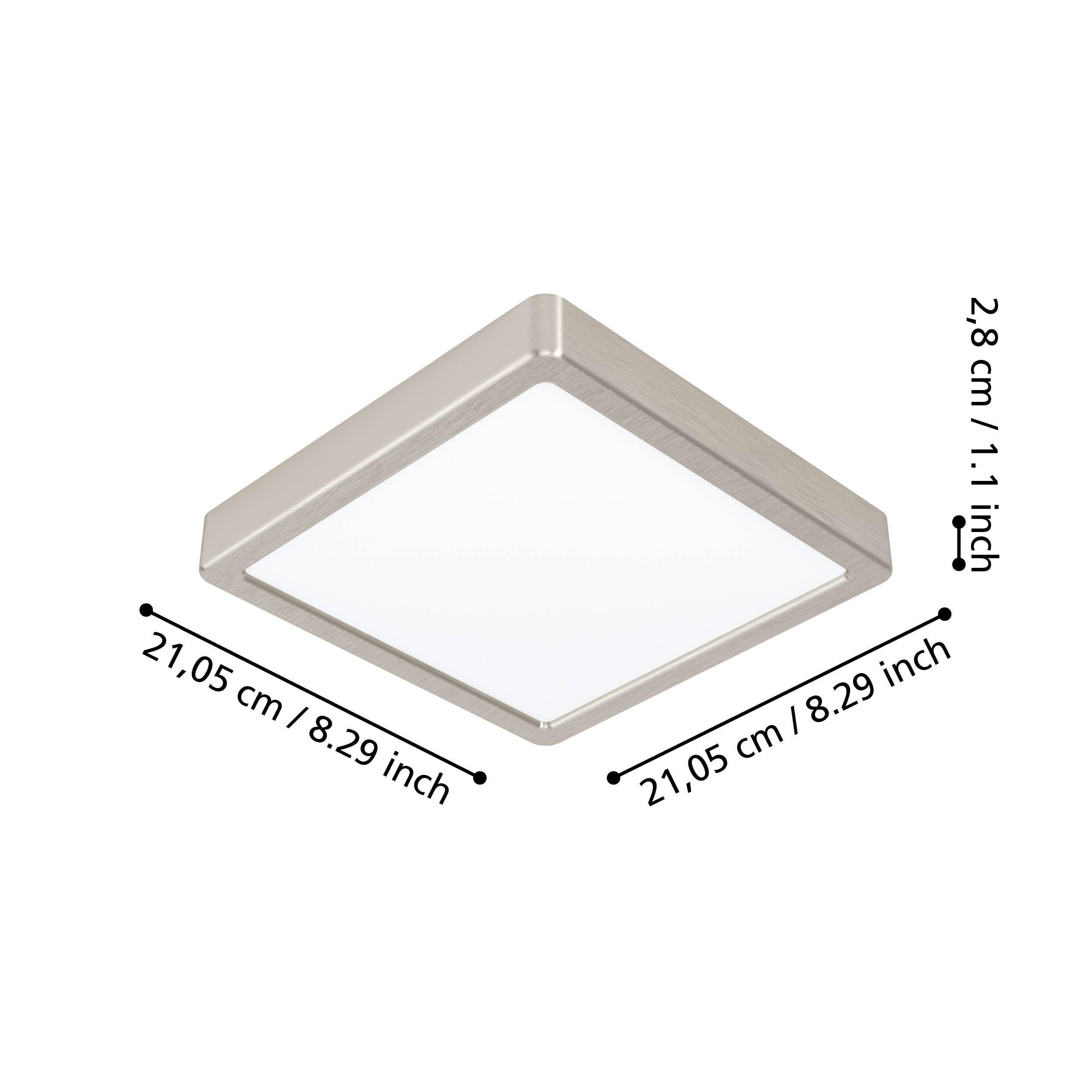 Plafonnier métal nickel FUEVA-Z LED INT 1X16,5W