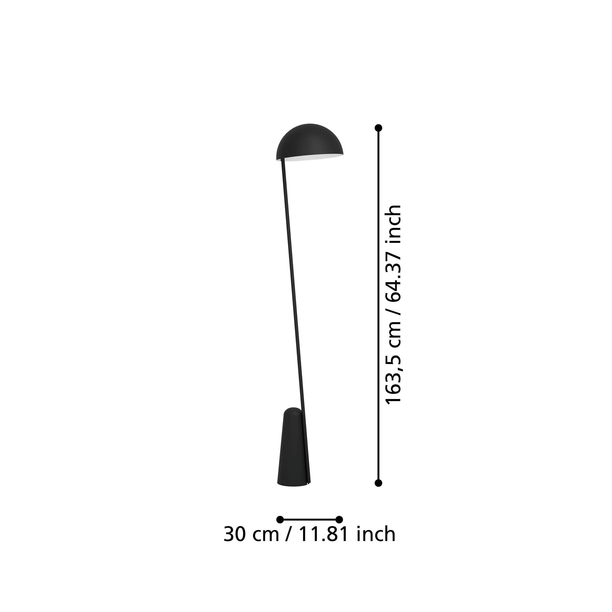 Lampadaire métal noir ARANZOLA E27 1X40W