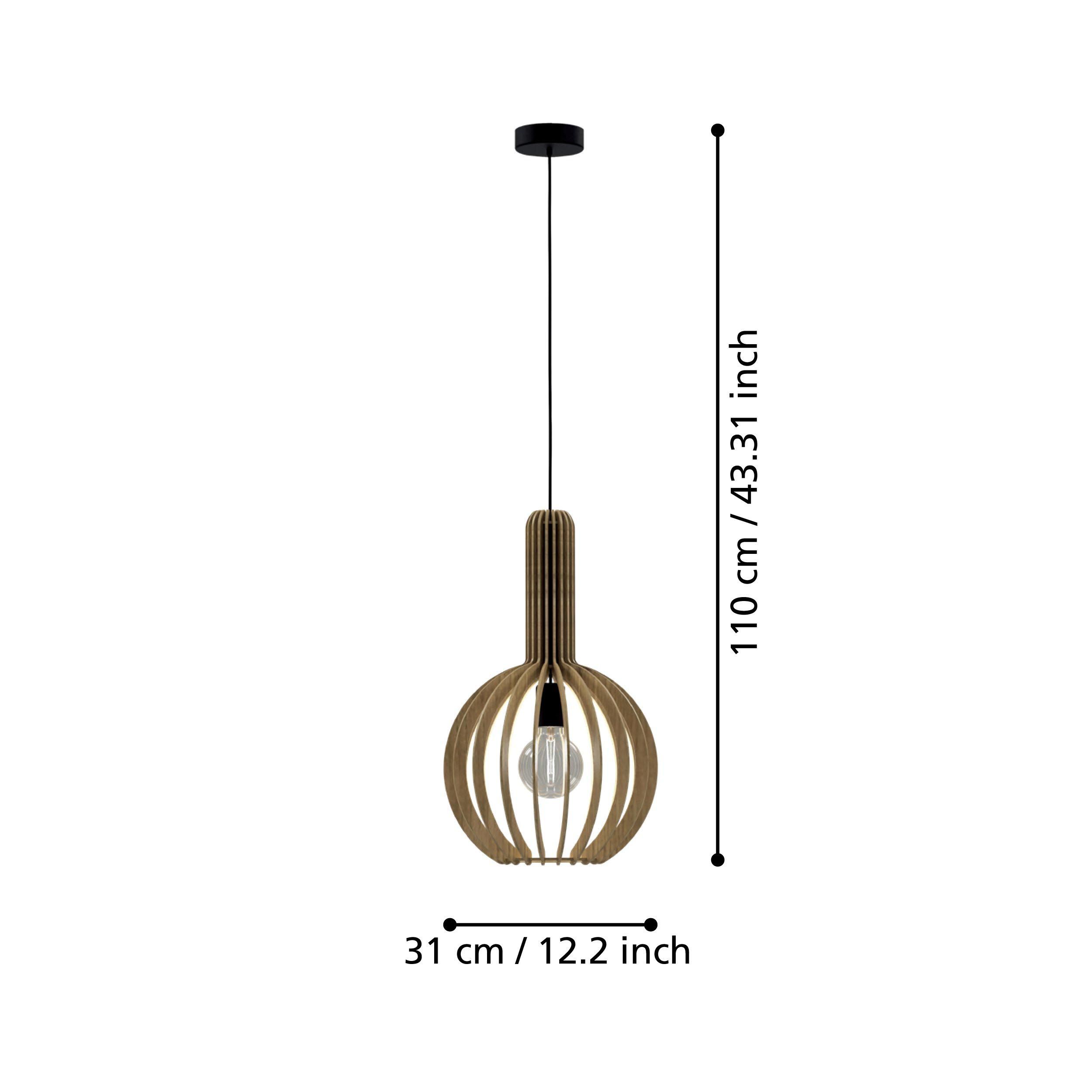 Suspension bois naturel VELASCO d31 cm E27 1X40W