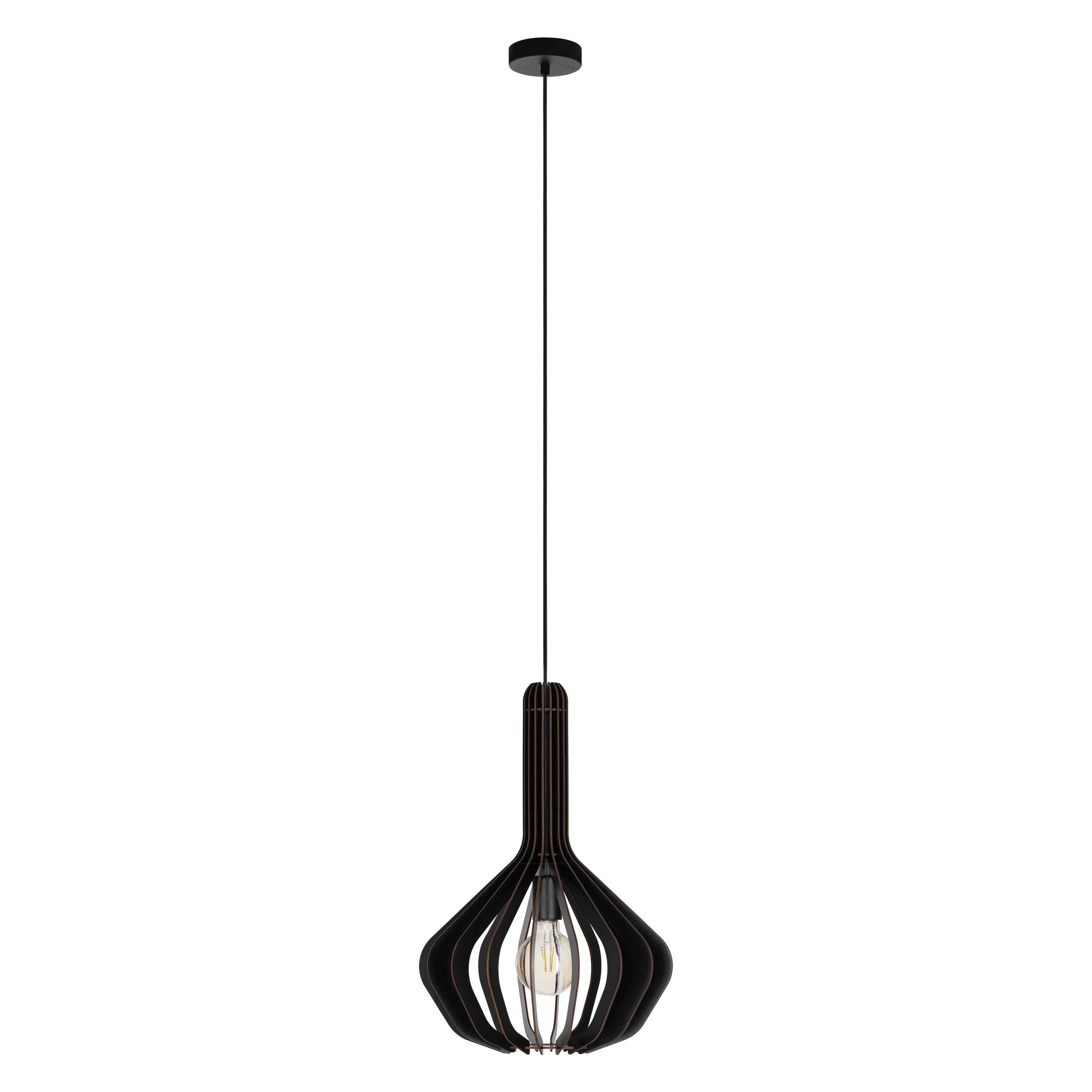 Suspension bois noir VELASCO d38 cm E27 1X40W