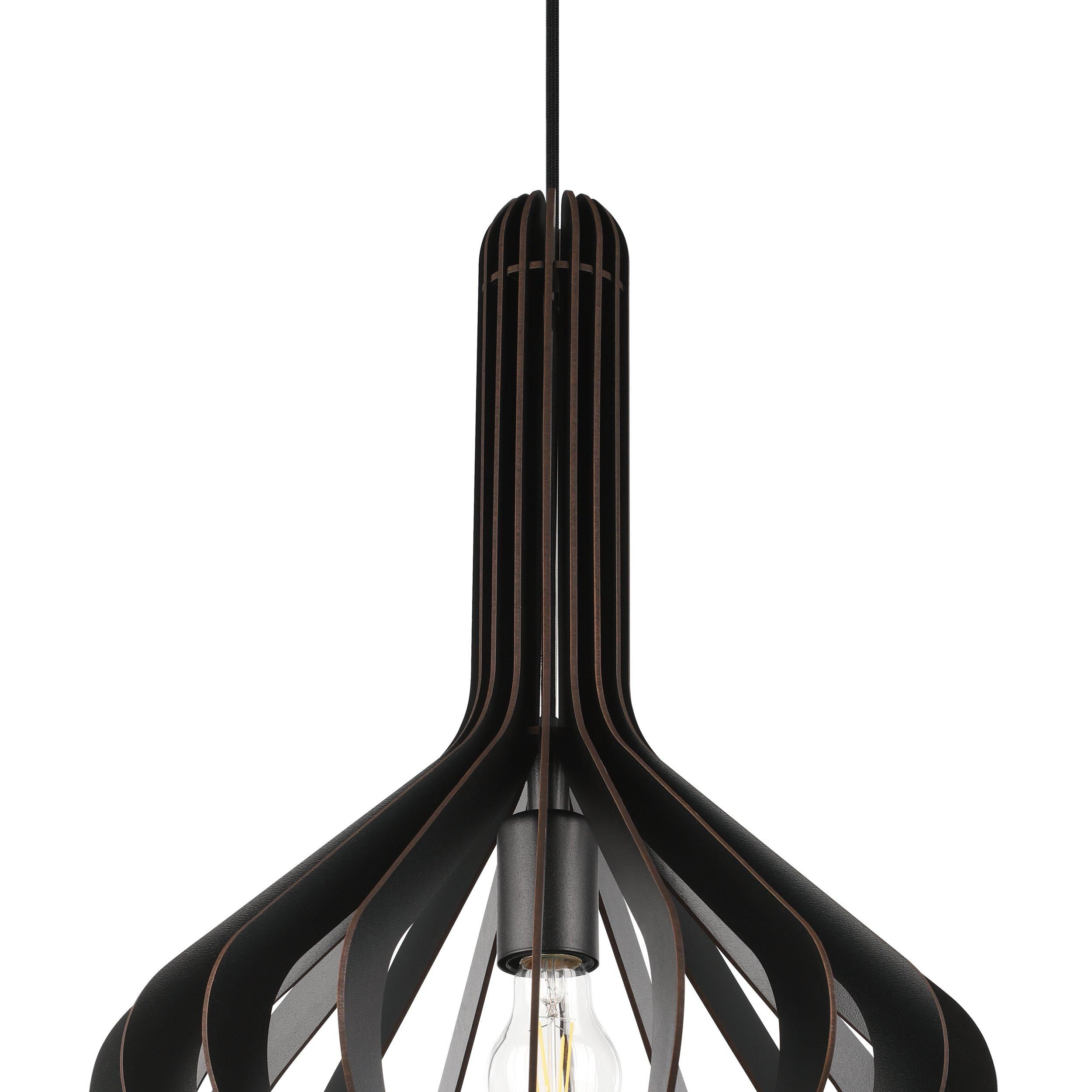 Suspension bois noir VELASCO d38 cm E27 1X40W