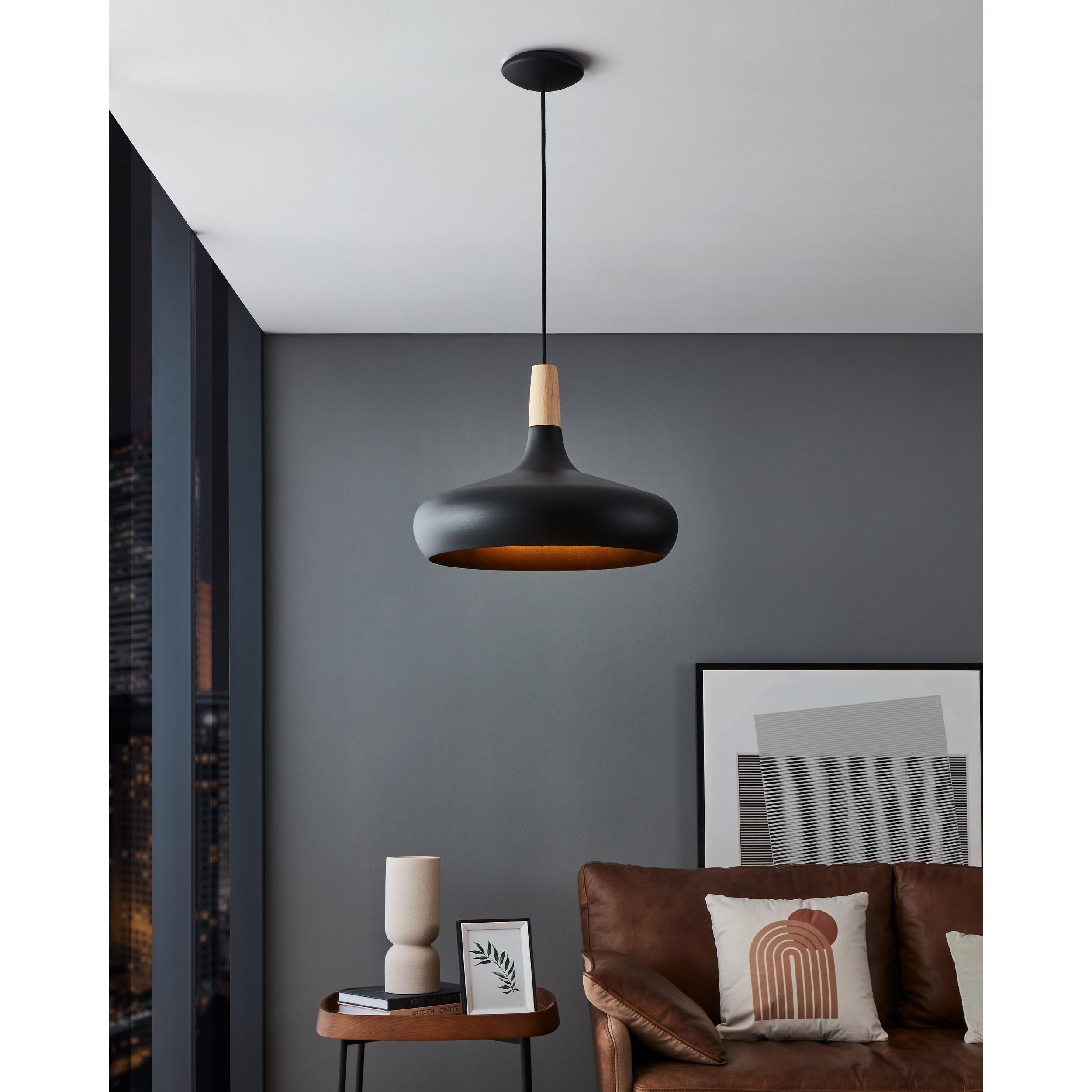 Suspension métal noir SABINAR D40CM E27 1X40W