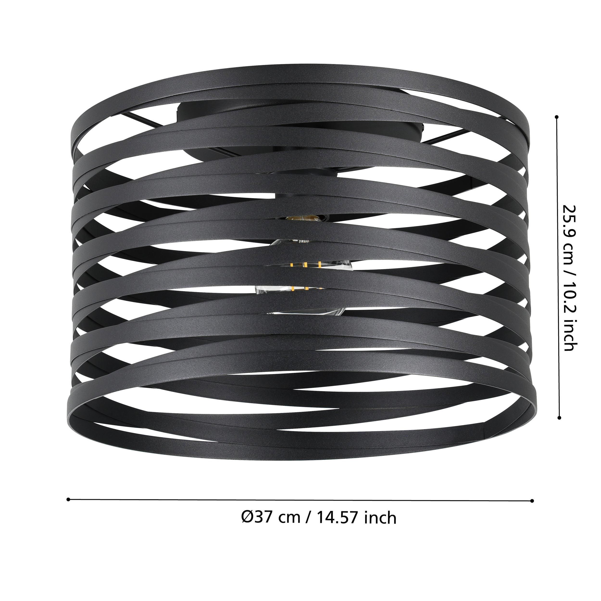 Plafonnier métal noir CREMELLA E27 1X60W