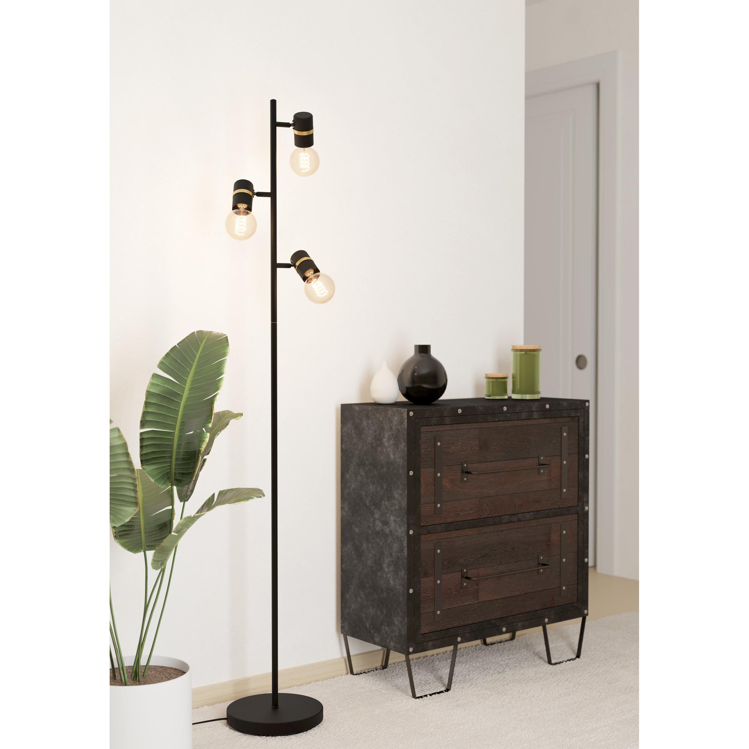 Lampadaire métal noir LURONE E27 3X10W