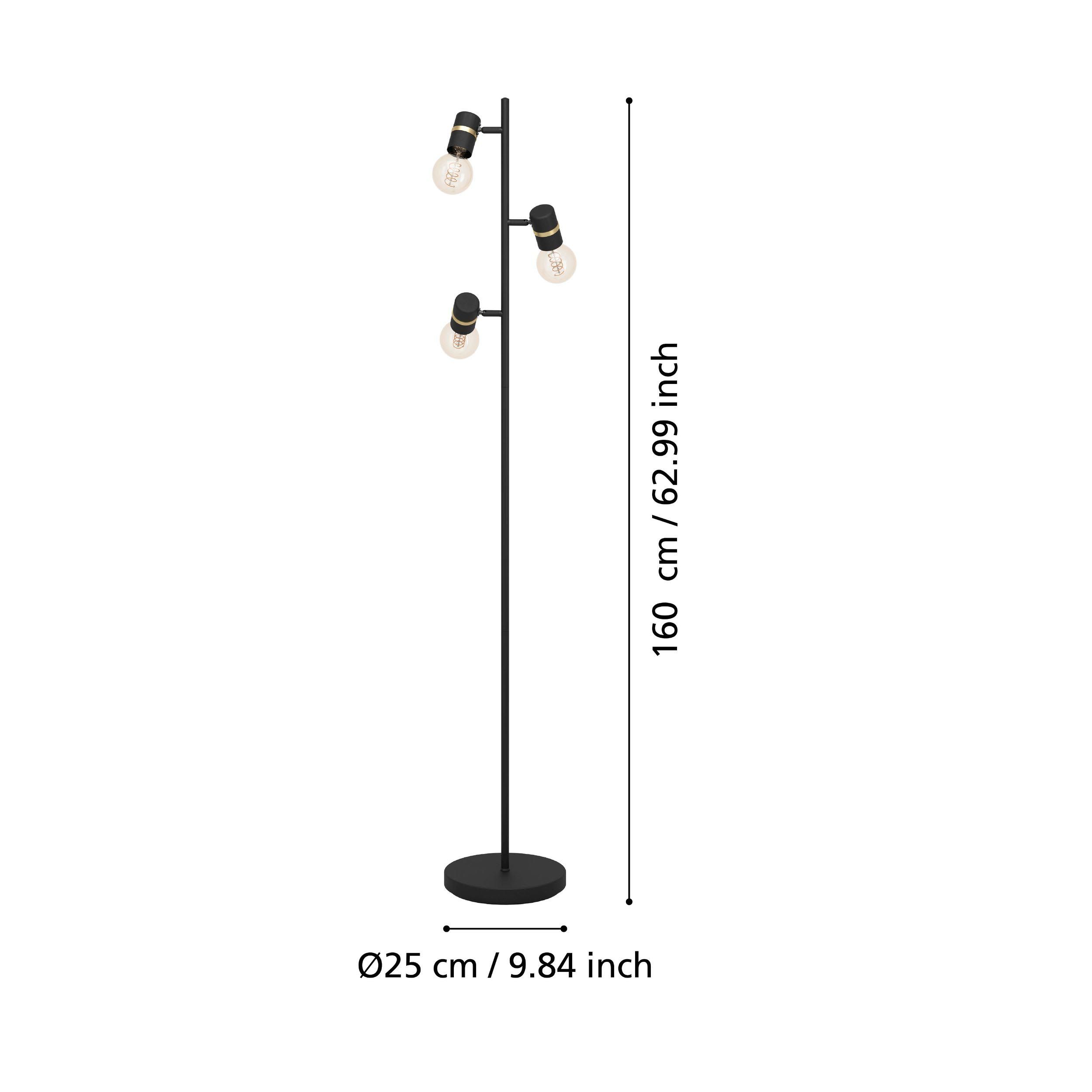 Lampadaire métal noir LURONE E27 3X10W