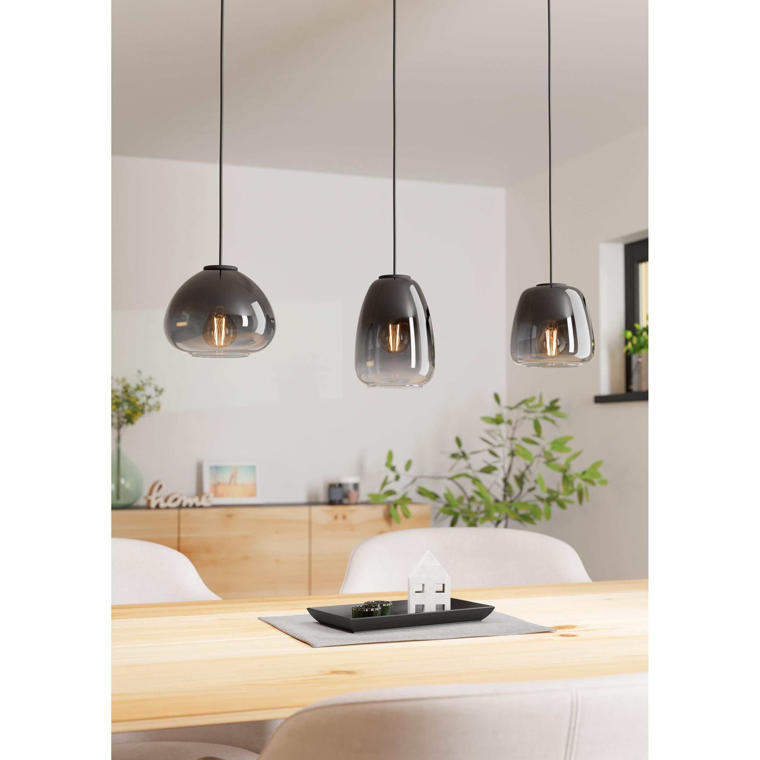 Suspension métal noir AGUILARES barre 3 E27 3X40W