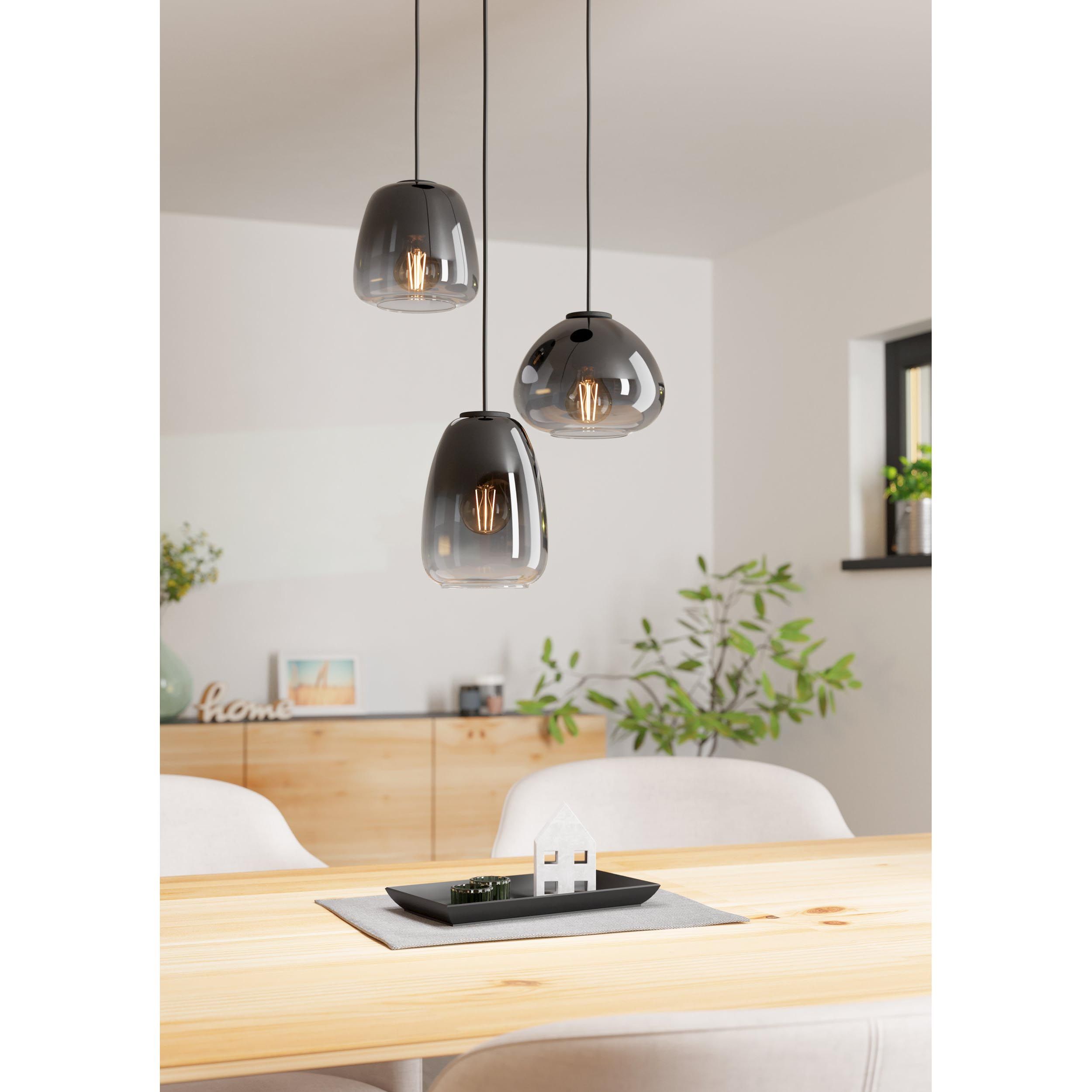 Suspension métal noir AGUILARES cascade 3  E27 3X40W