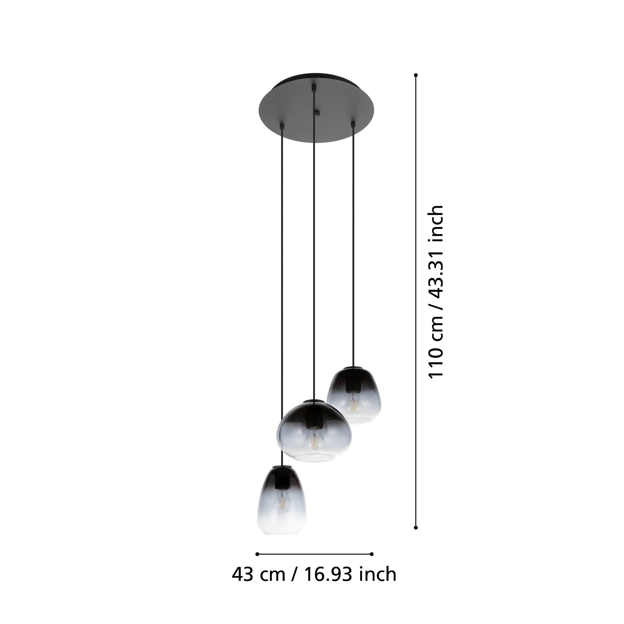 Suspension métal noir AGUILARES cascade 3  E27 3X40W