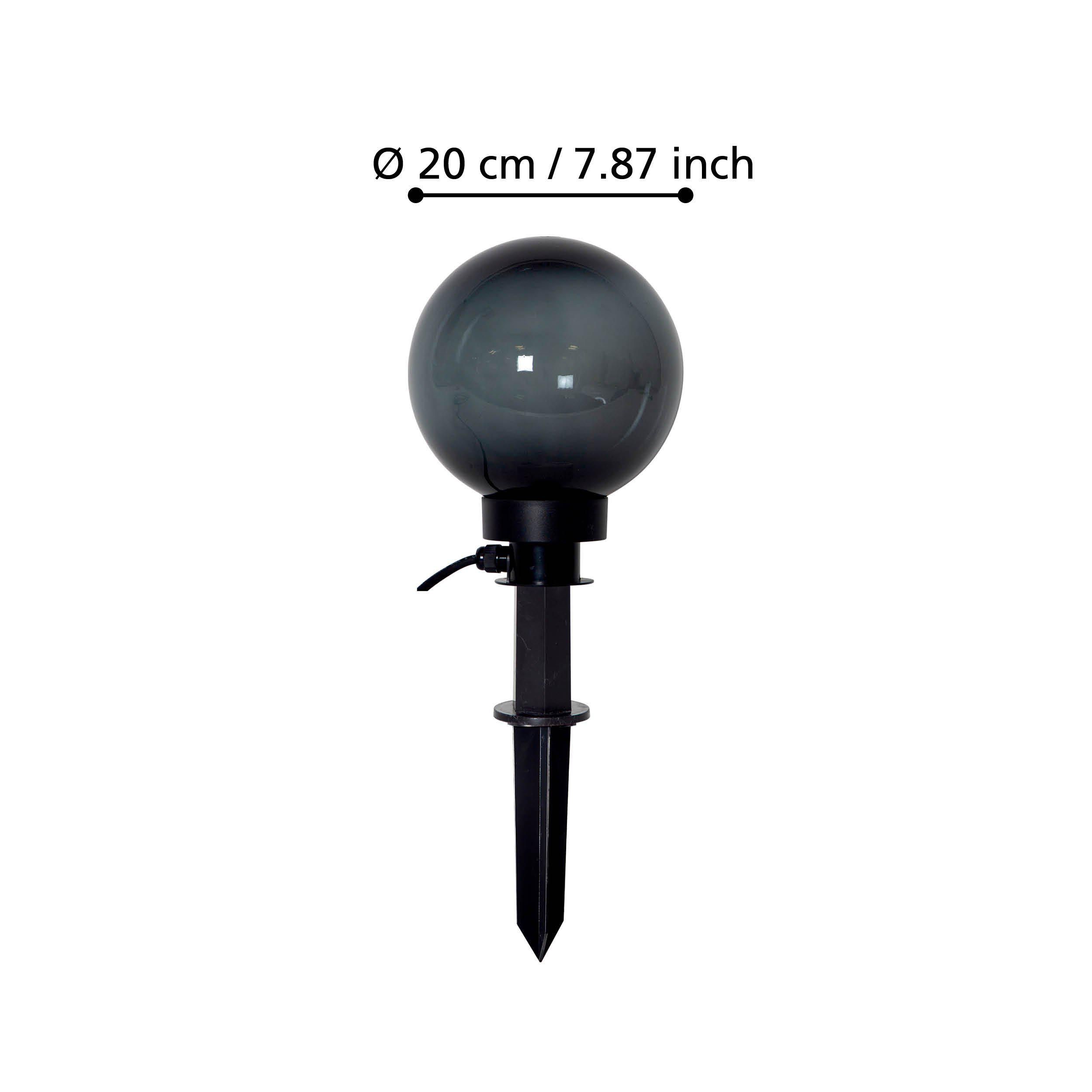 Luminaire à piquer extérieur plastique noir MONTEROLLO SMOKE D20CM E27 1X40W