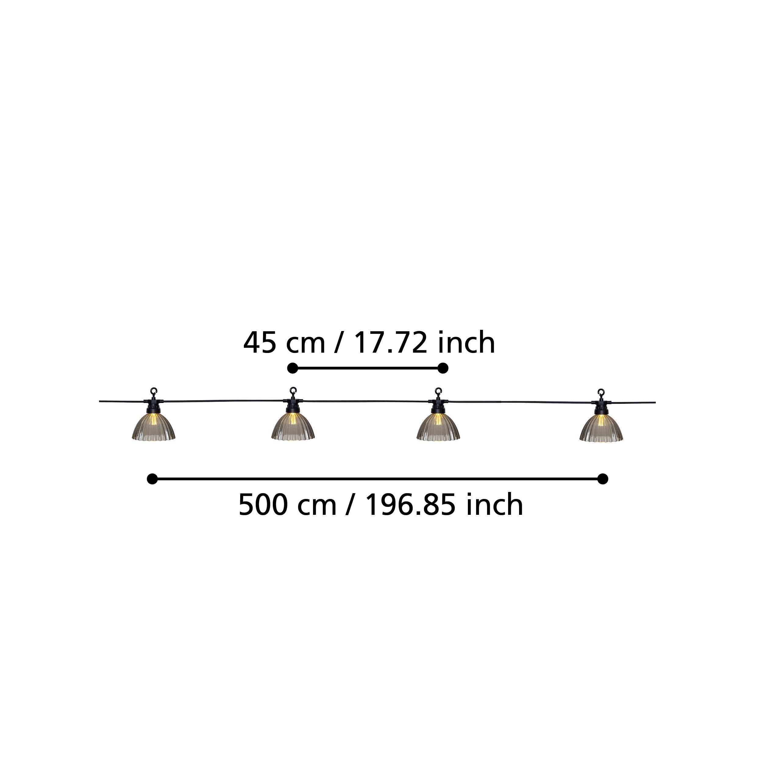 Guirlande lumineuse extérieure plastique gris CUBONE LED INT 12X0,066W