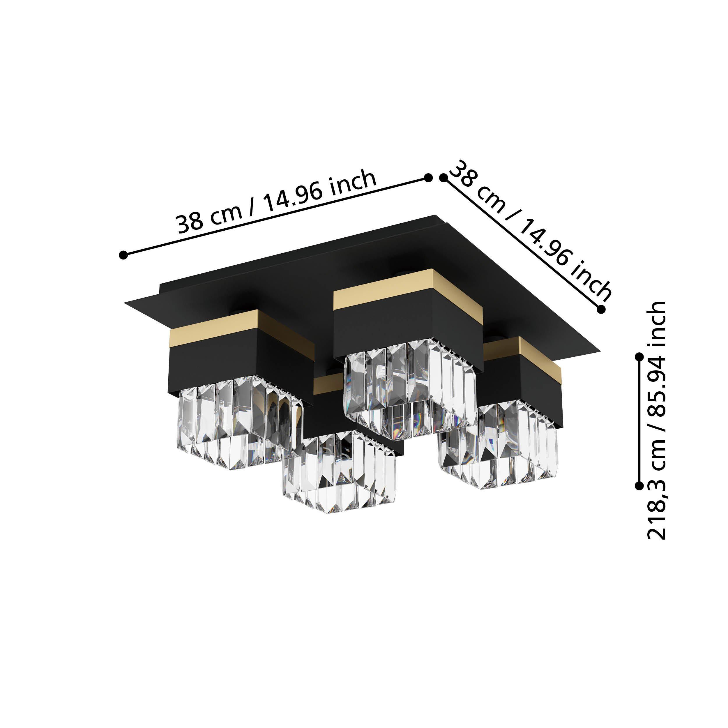 Plafonnier métal noir BARRANCAS E14 4X40W