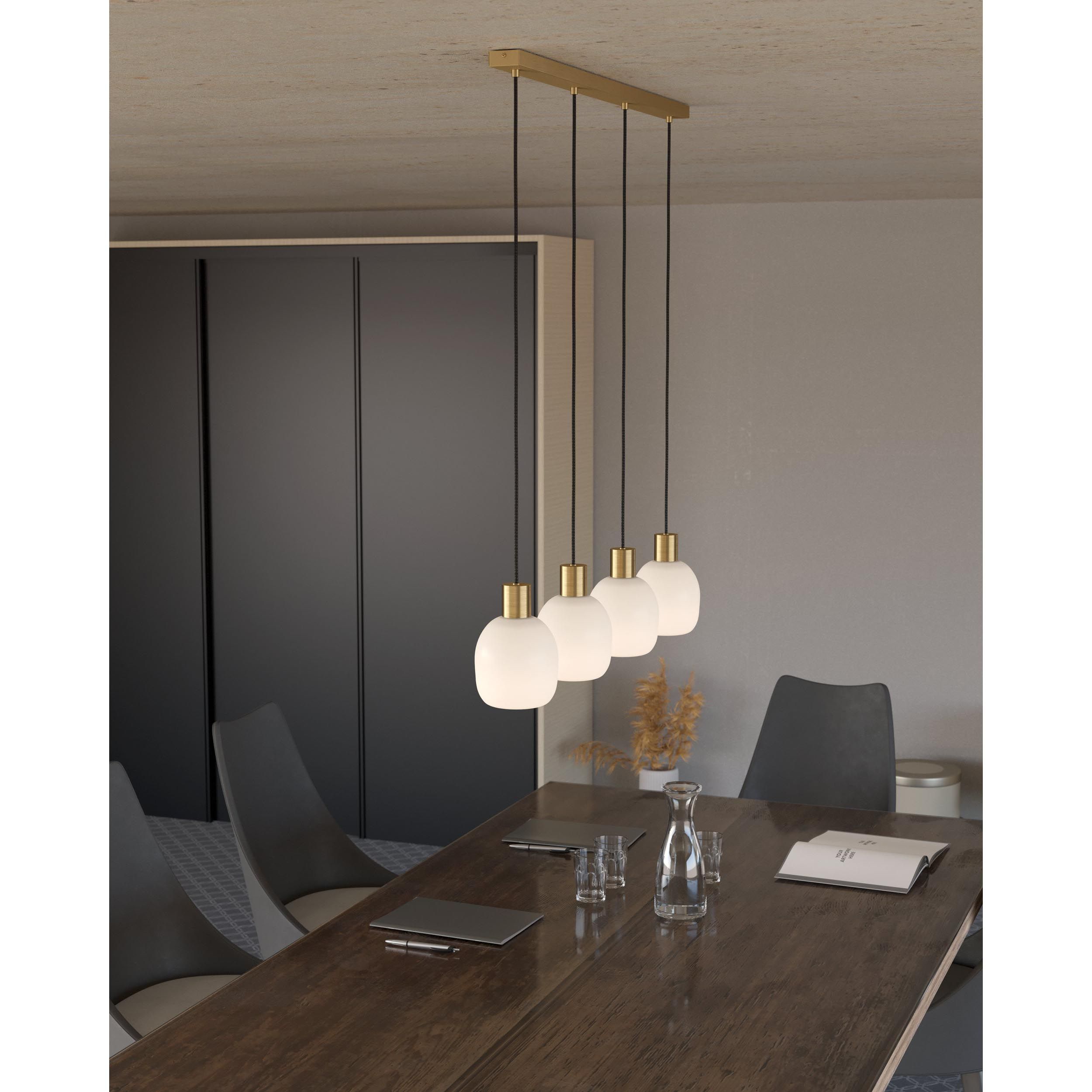 Suspension verre blanc MANZANARES E27 4X40W