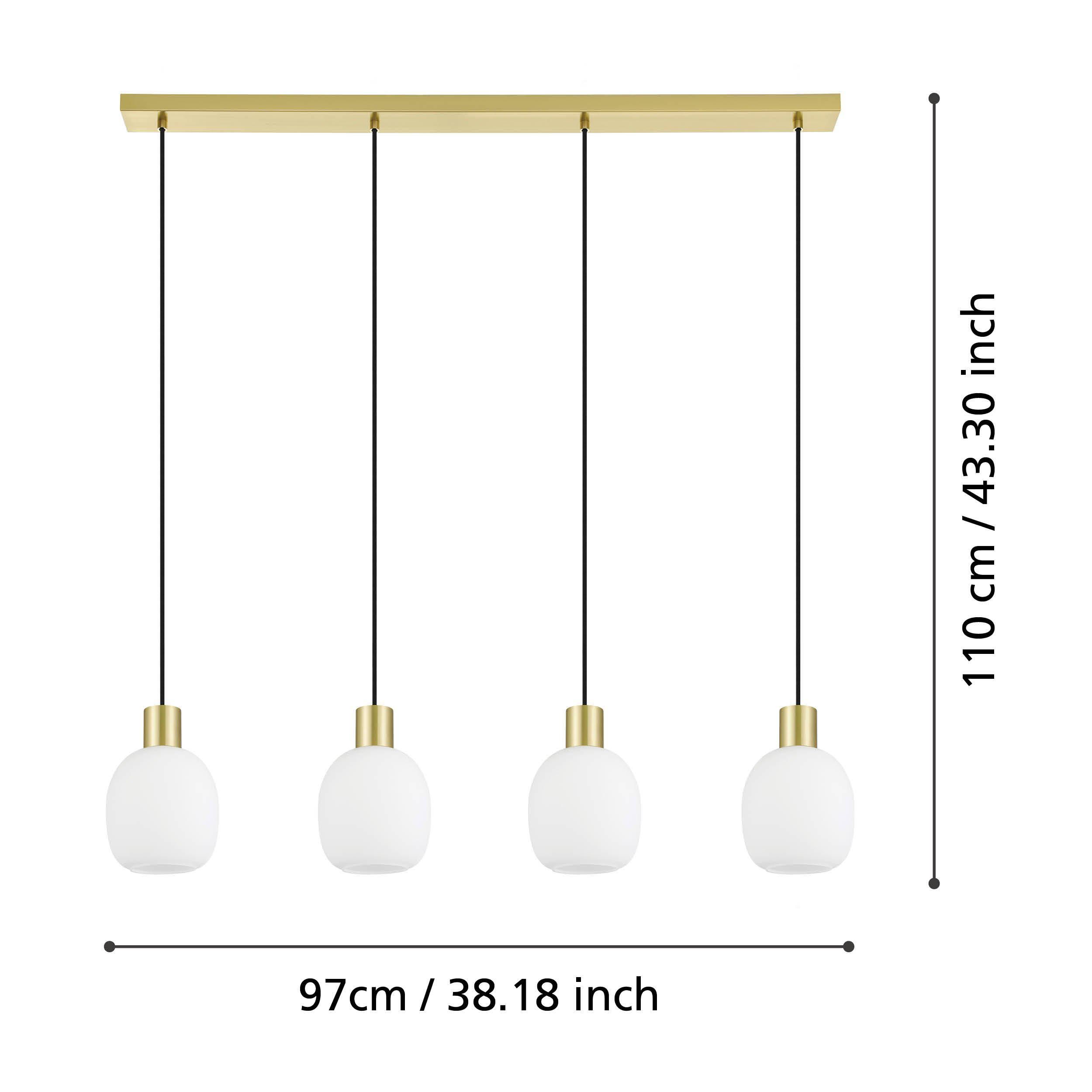 Suspension verre blanc MANZANARES E27 4X40W