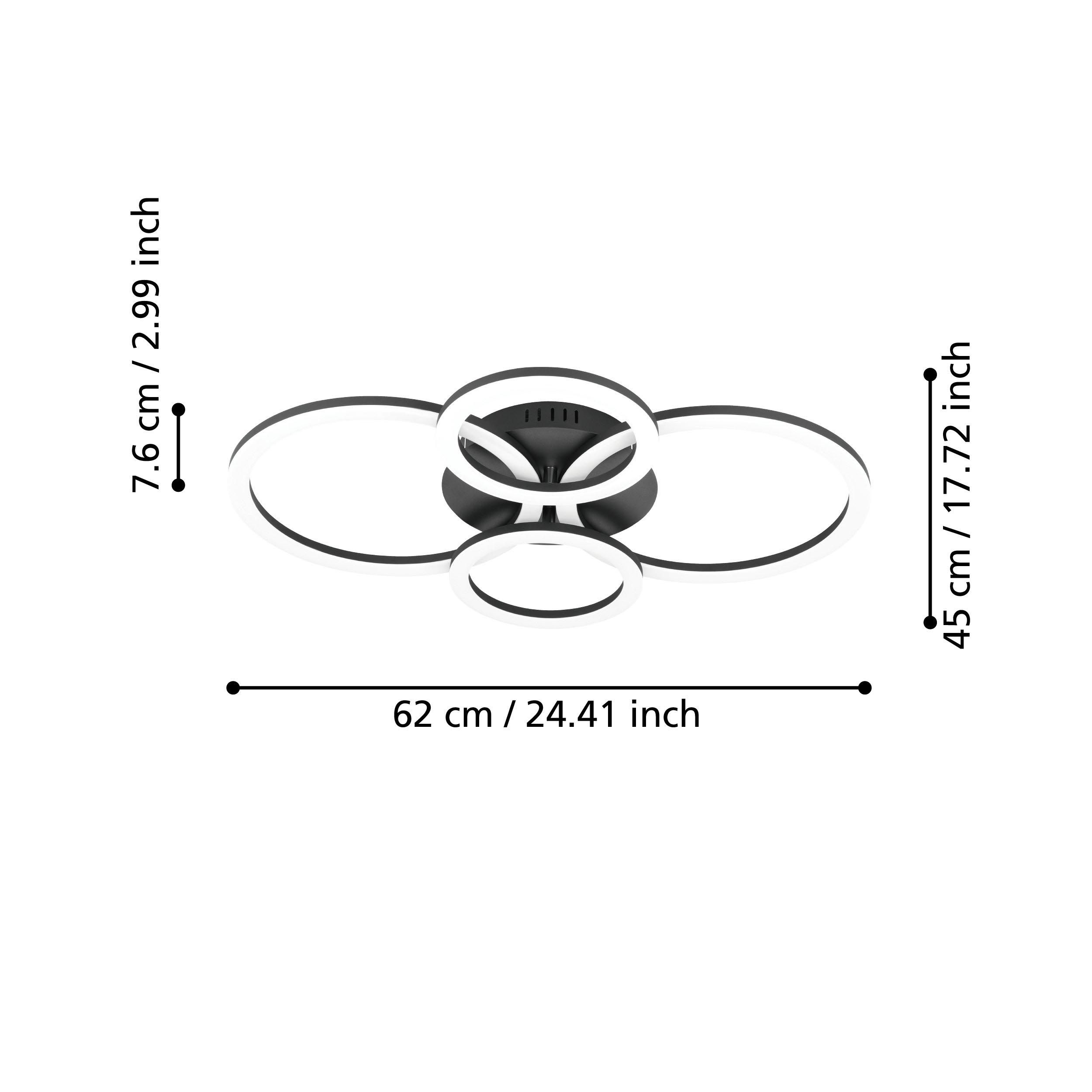 Plafonnier métal noir PARRAPOS-Z LED INT 1X41W