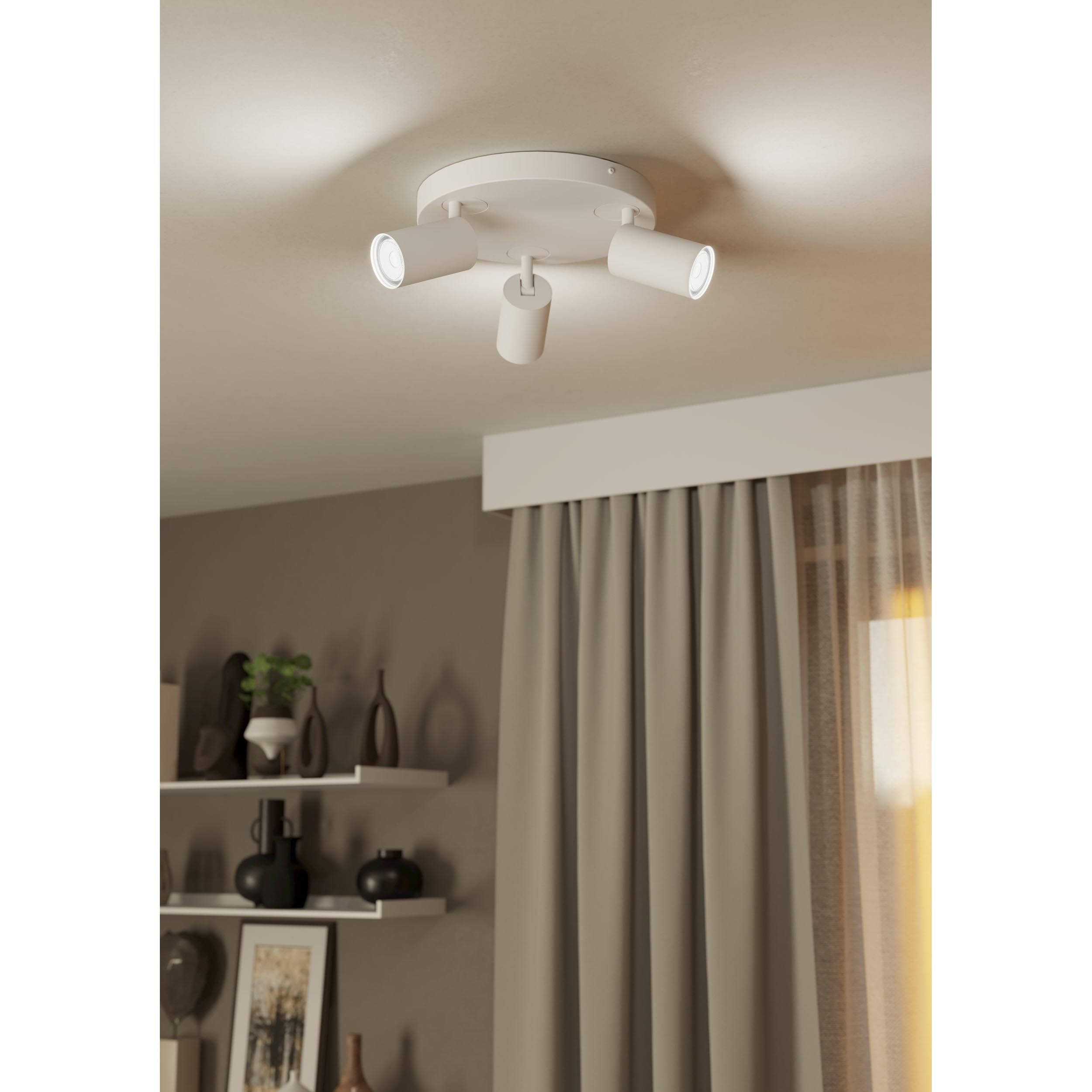 Spot de plafond réglette/plaf métal blanc TELIMBELA-Z GU10 3X4,9W