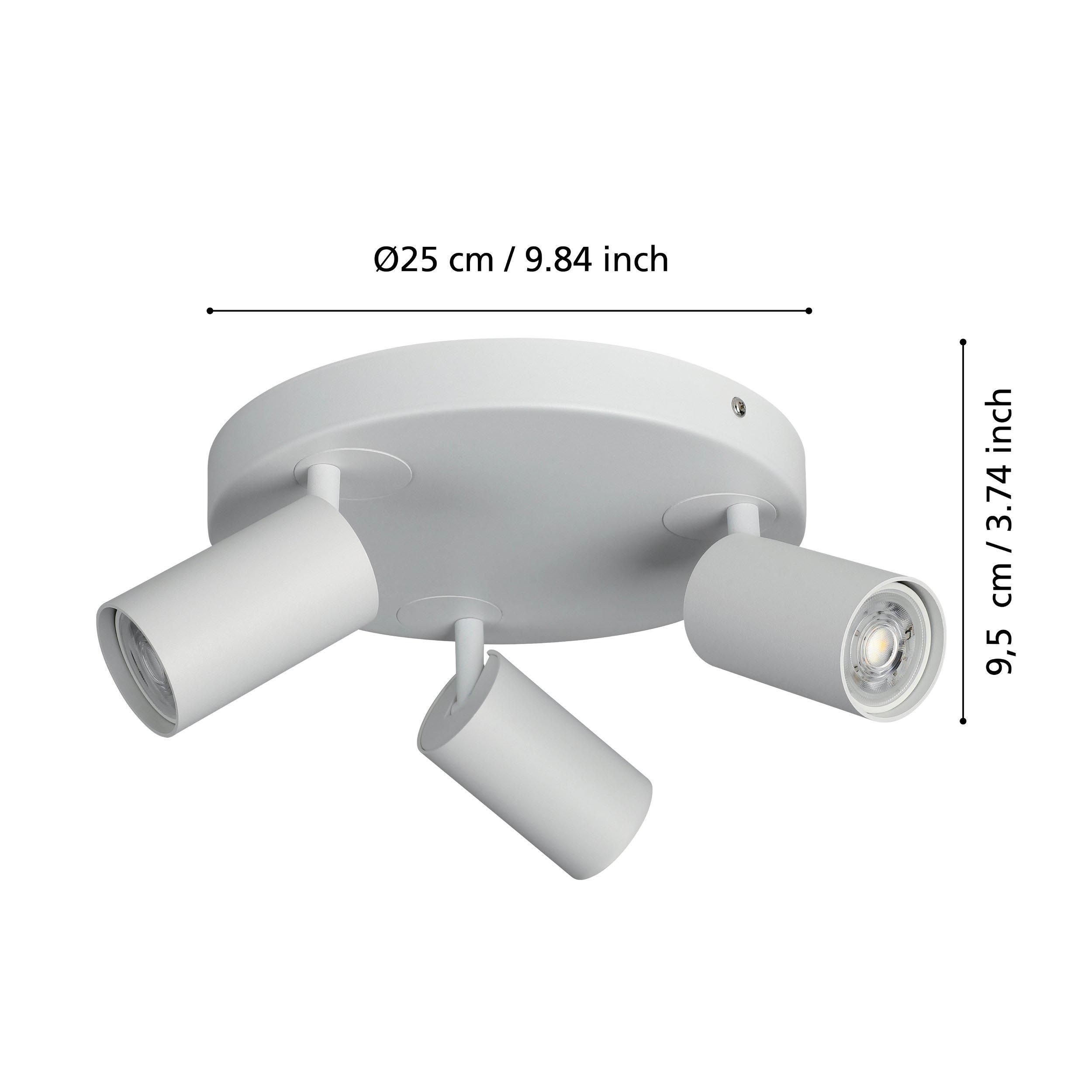 Spot de plafond réglette/plaf métal blanc TELIMBELA-Z GU10 3X4,9W