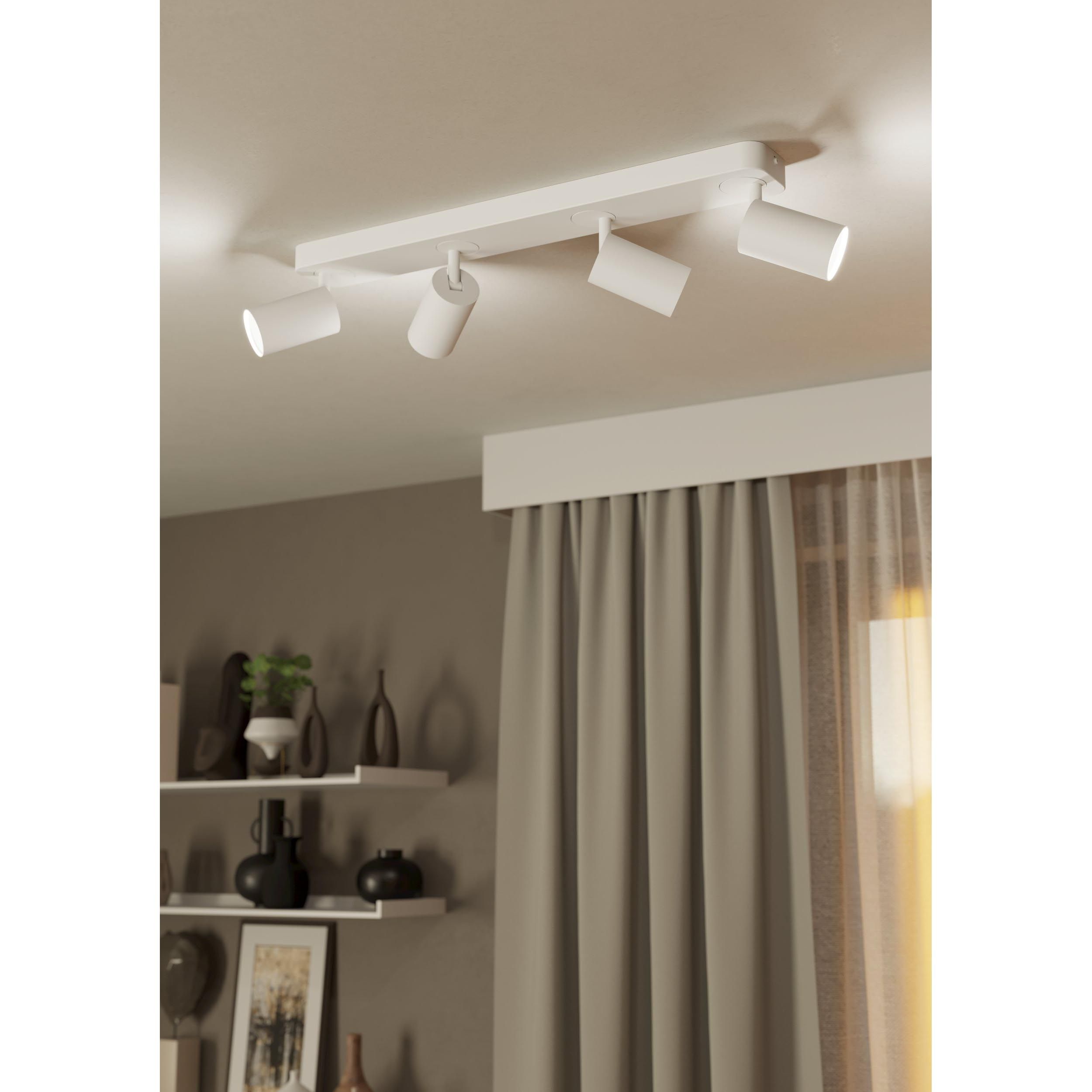 Spot de plafond réglette/plaf métal blanc TELIMBELA-Z GU10 4X4,9W