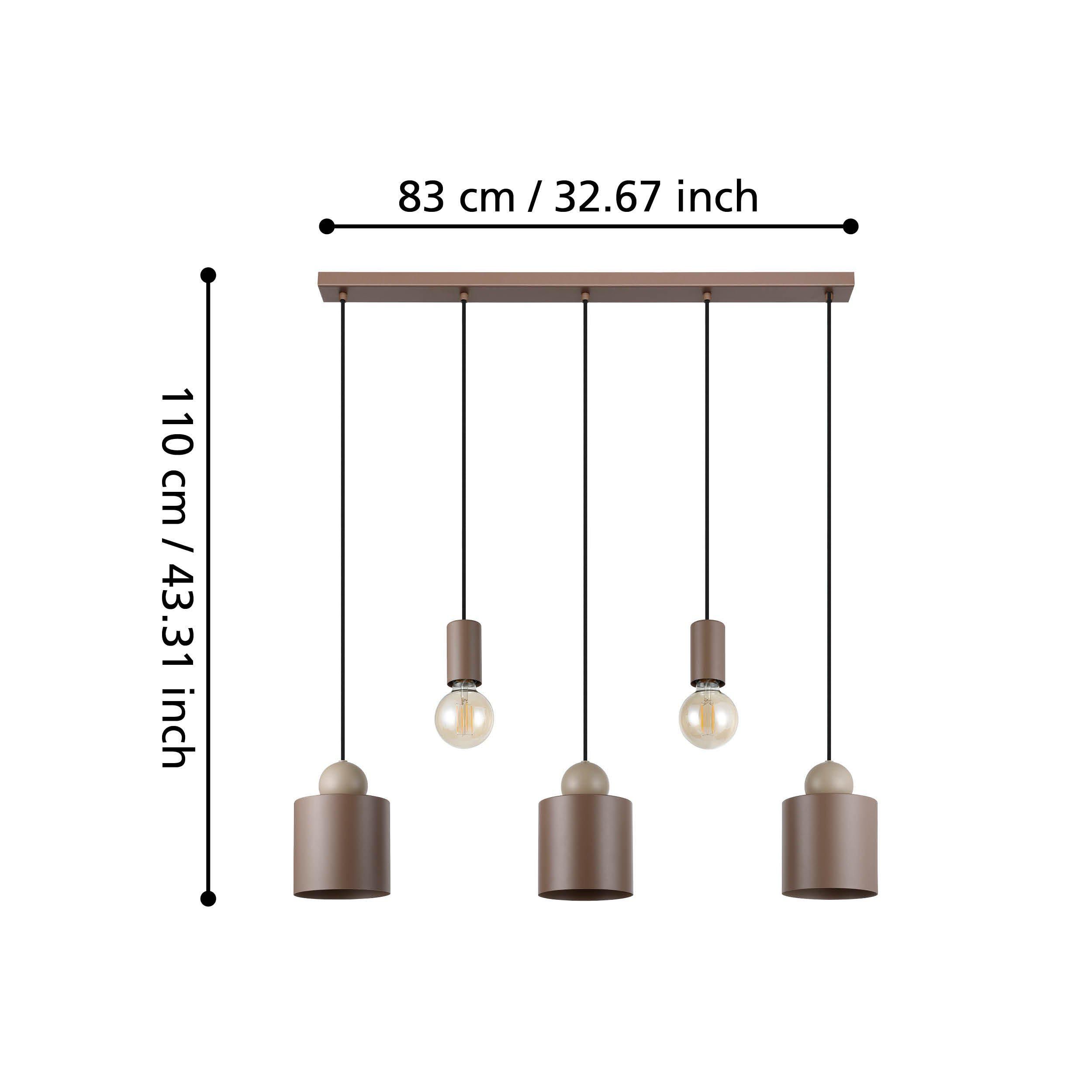 Suspension métal marron GAZZOLA E27 5X40W