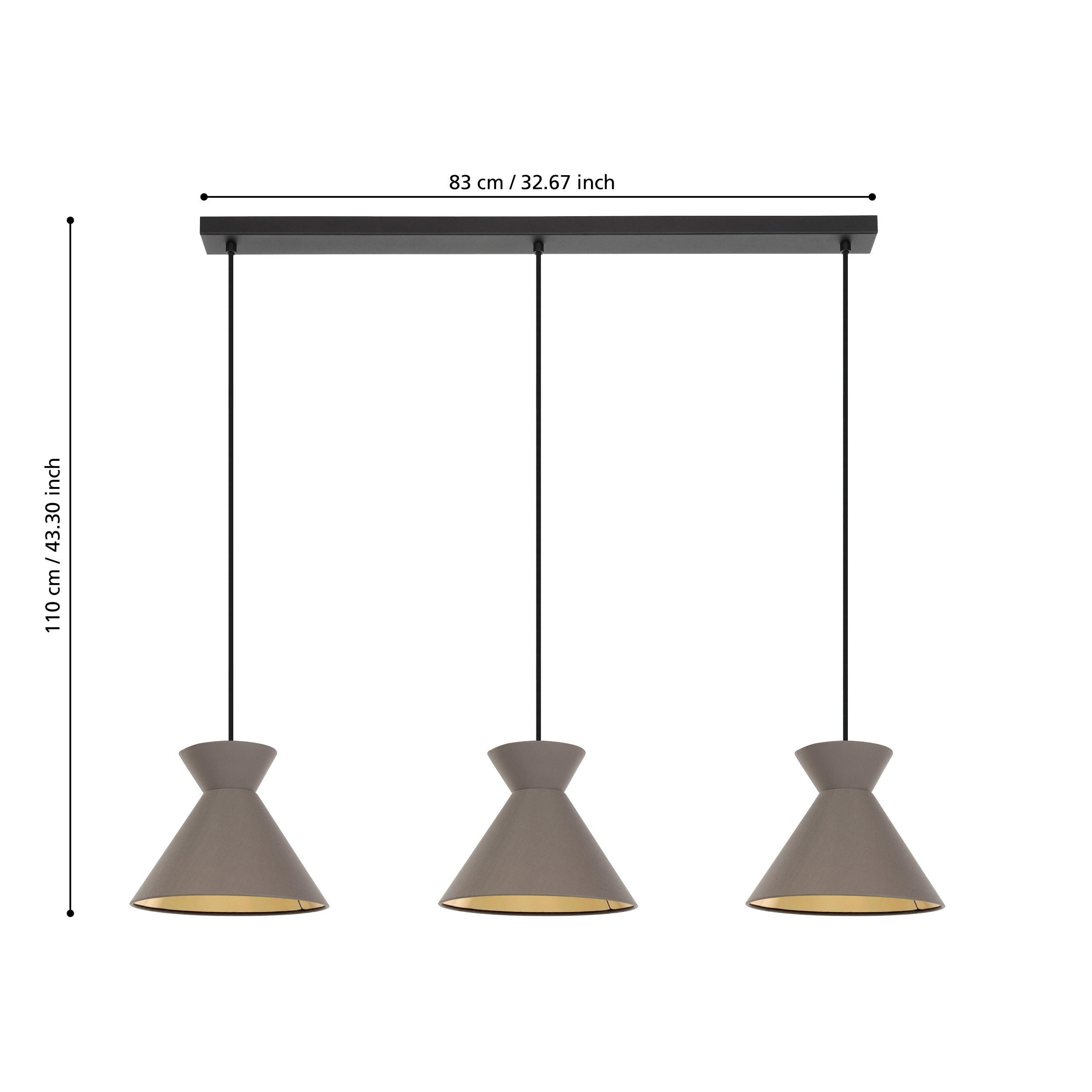 Suspension tissu marron NASTASIA E27 3X40W