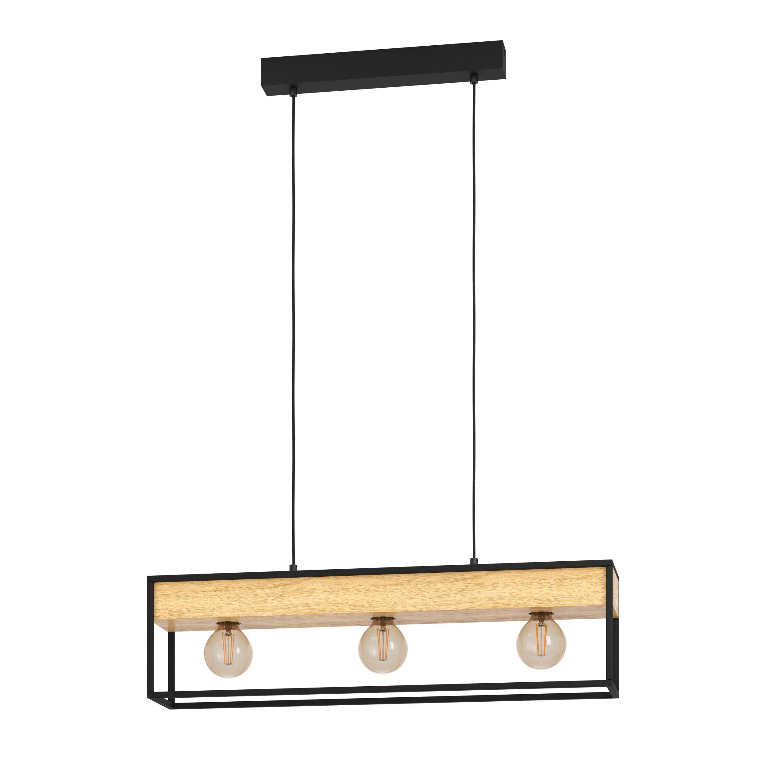 Suspension bois noir LIBERTAD 1 E27 3X40W