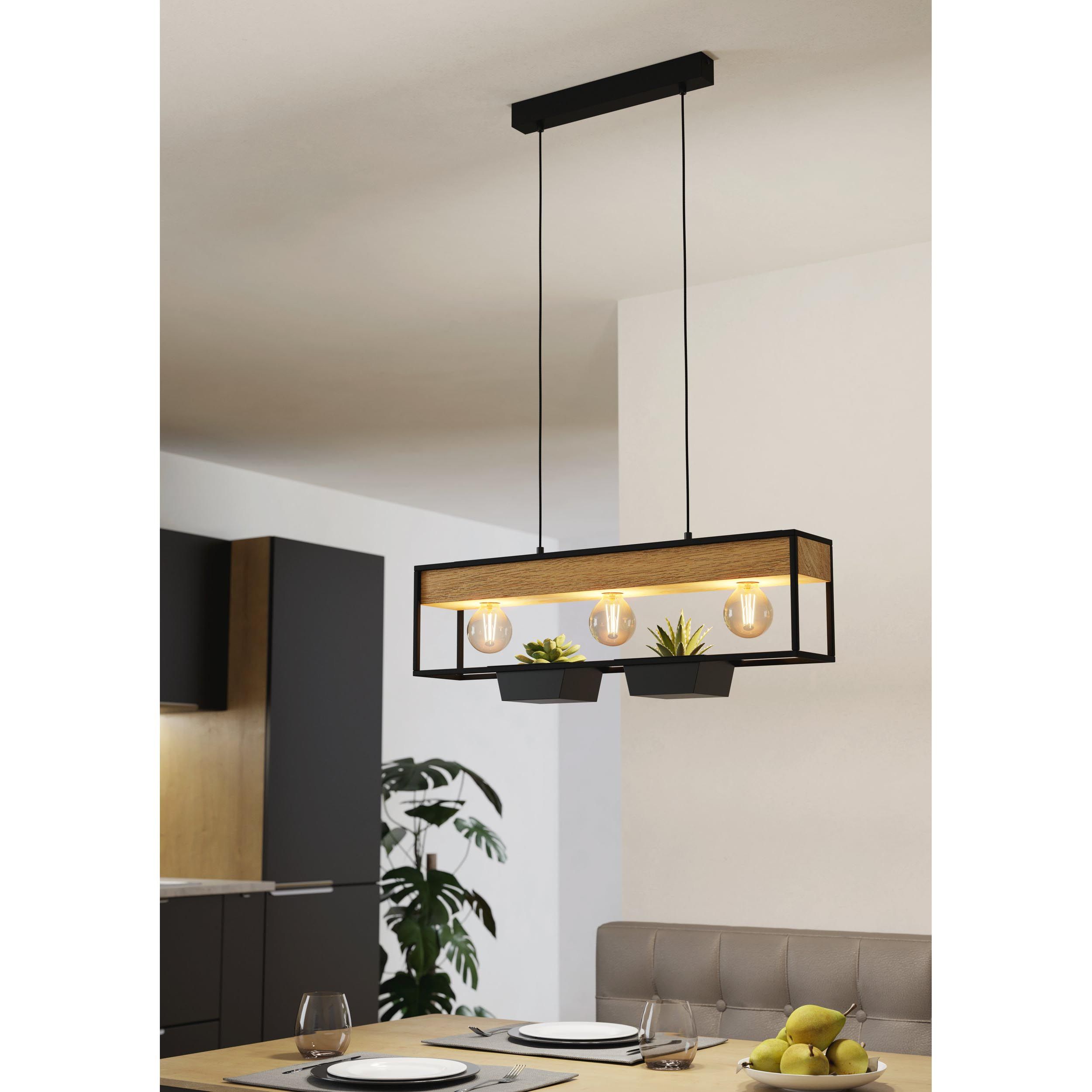 Suspension bois noir LIBERTAD 1 E27 3X40W