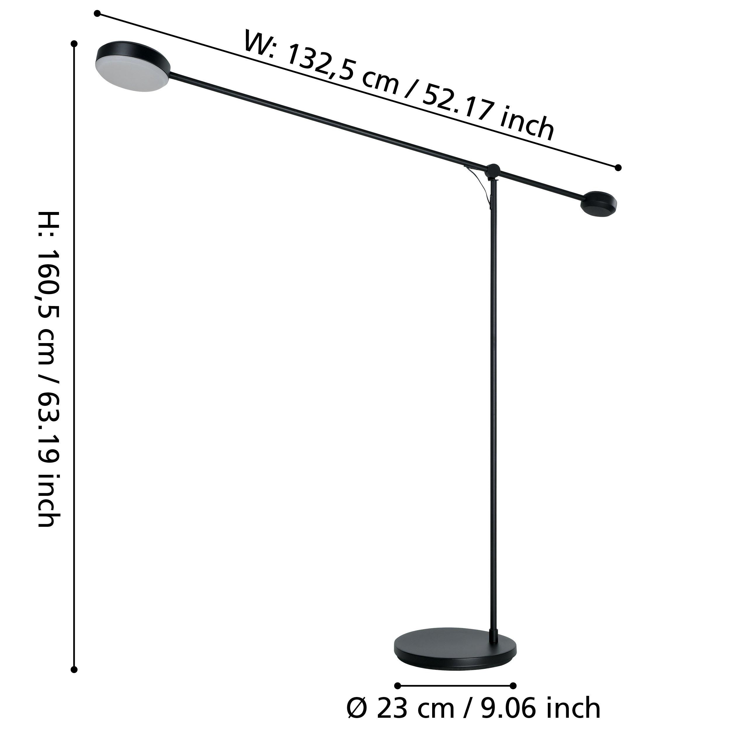 Lampadaire métal noir CLAVELLINA LED INT 24W