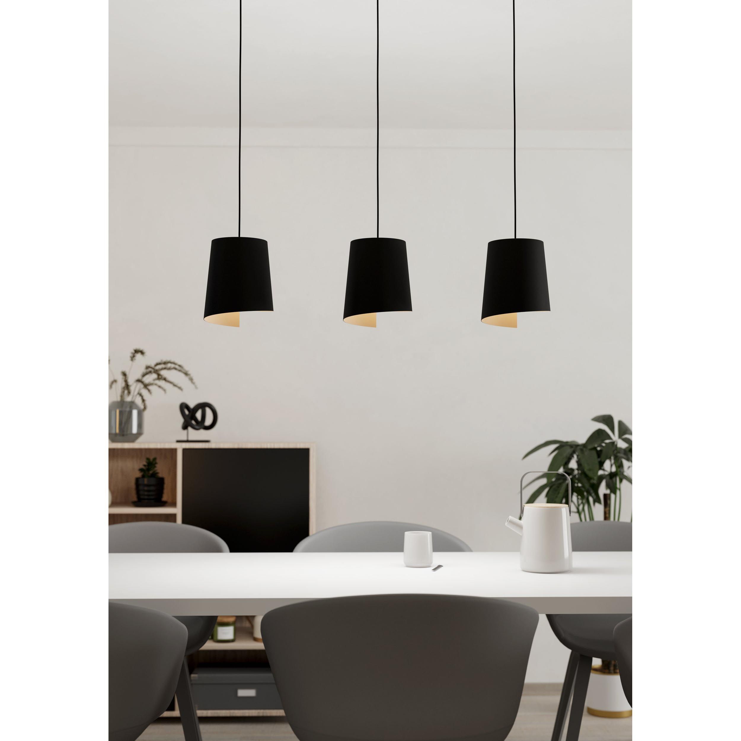 Suspension métal noir BOLIVIA E27 3X40W