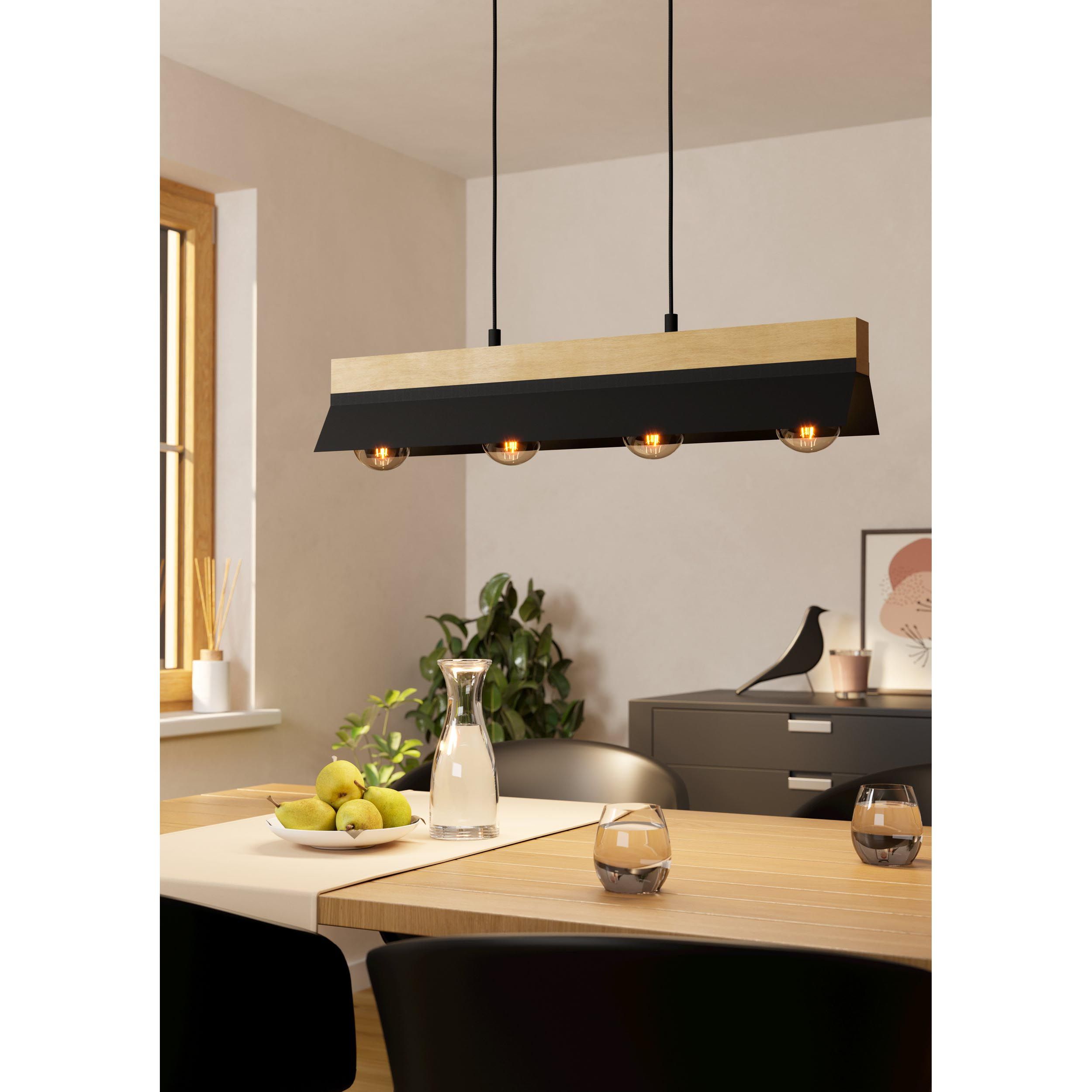 Suspension métal noir TARRAFO E27 4X40W