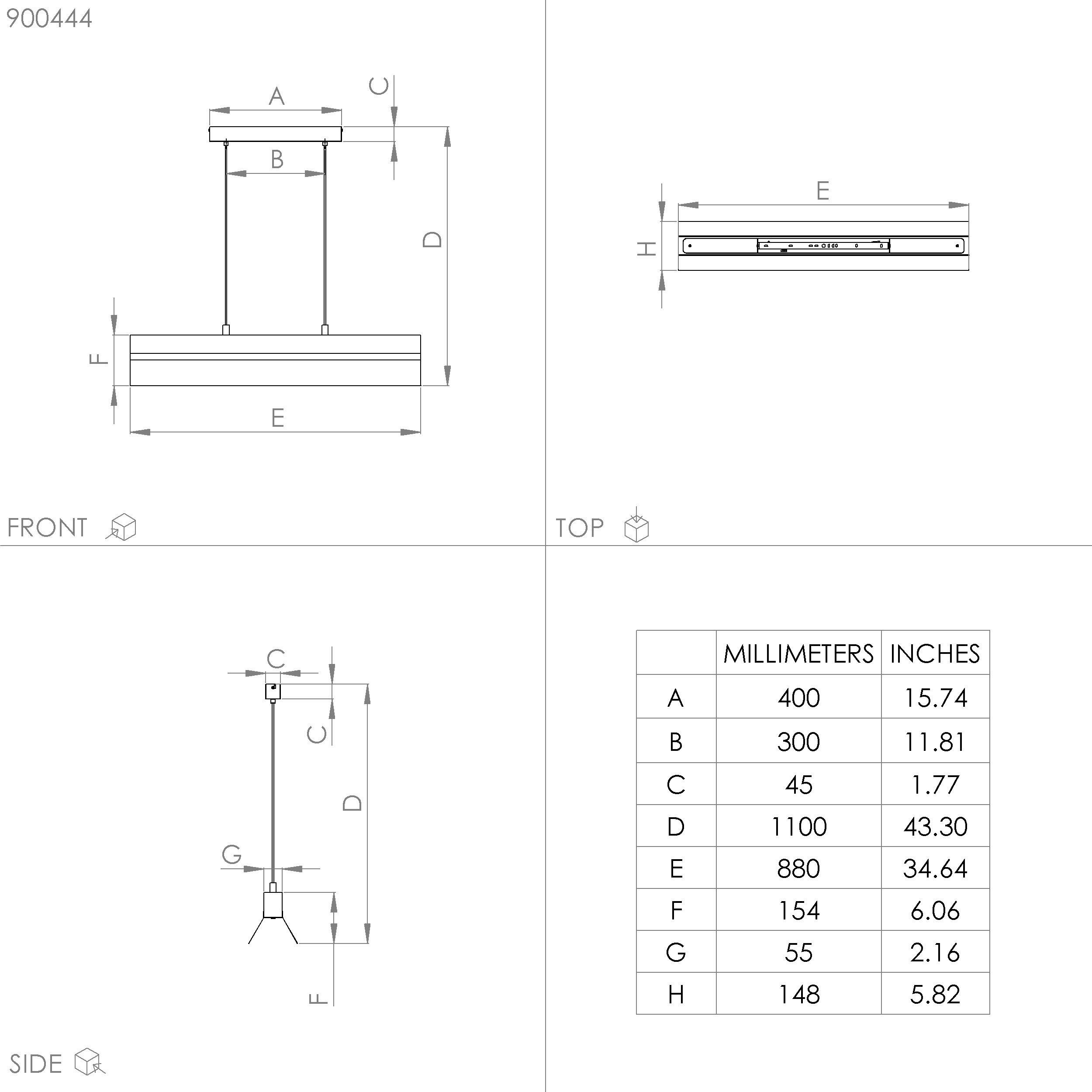 Suspension métal noir TARRAFO E27 4X40W