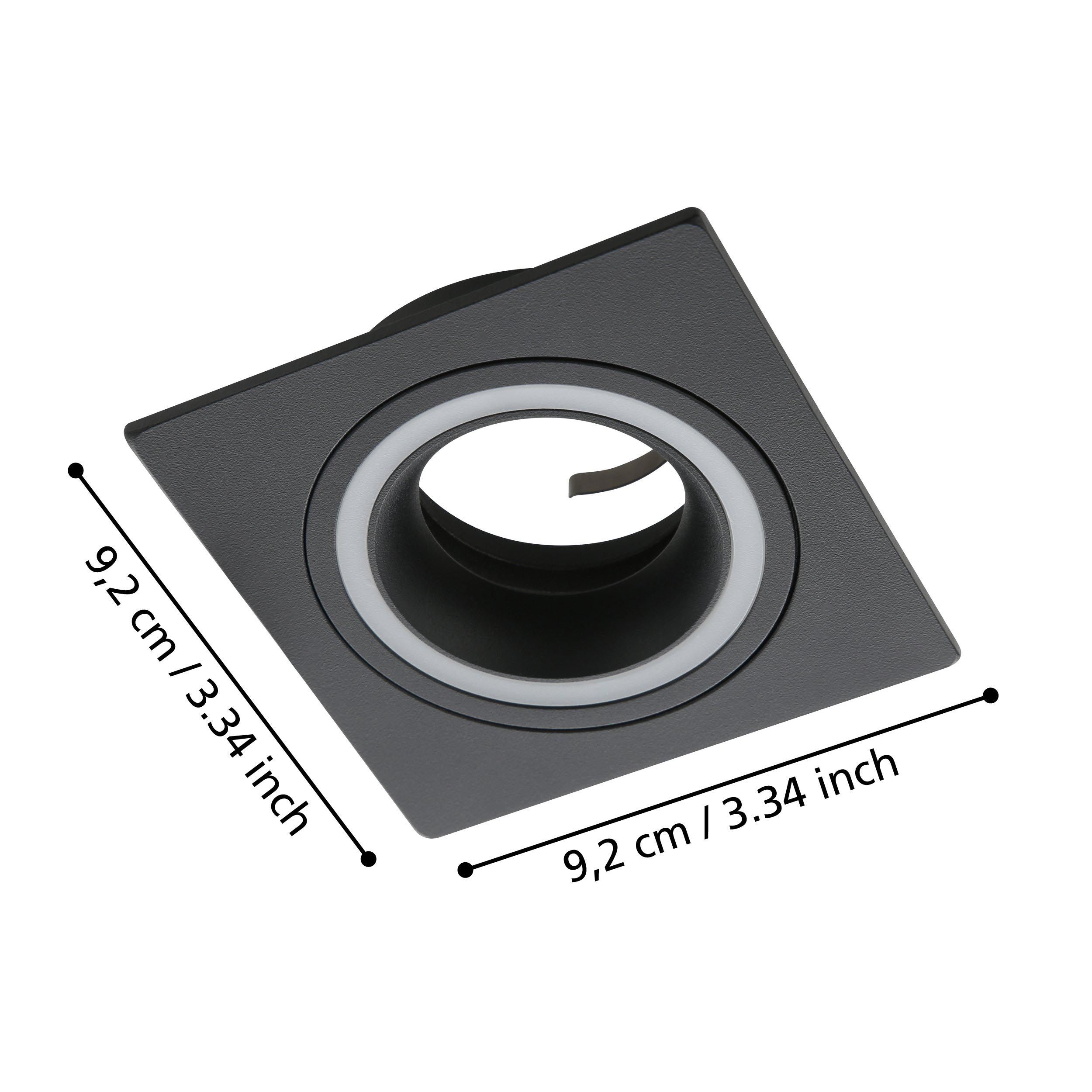 Spot à encastrer métal noir CAROSSO Carré GU10 1X35W