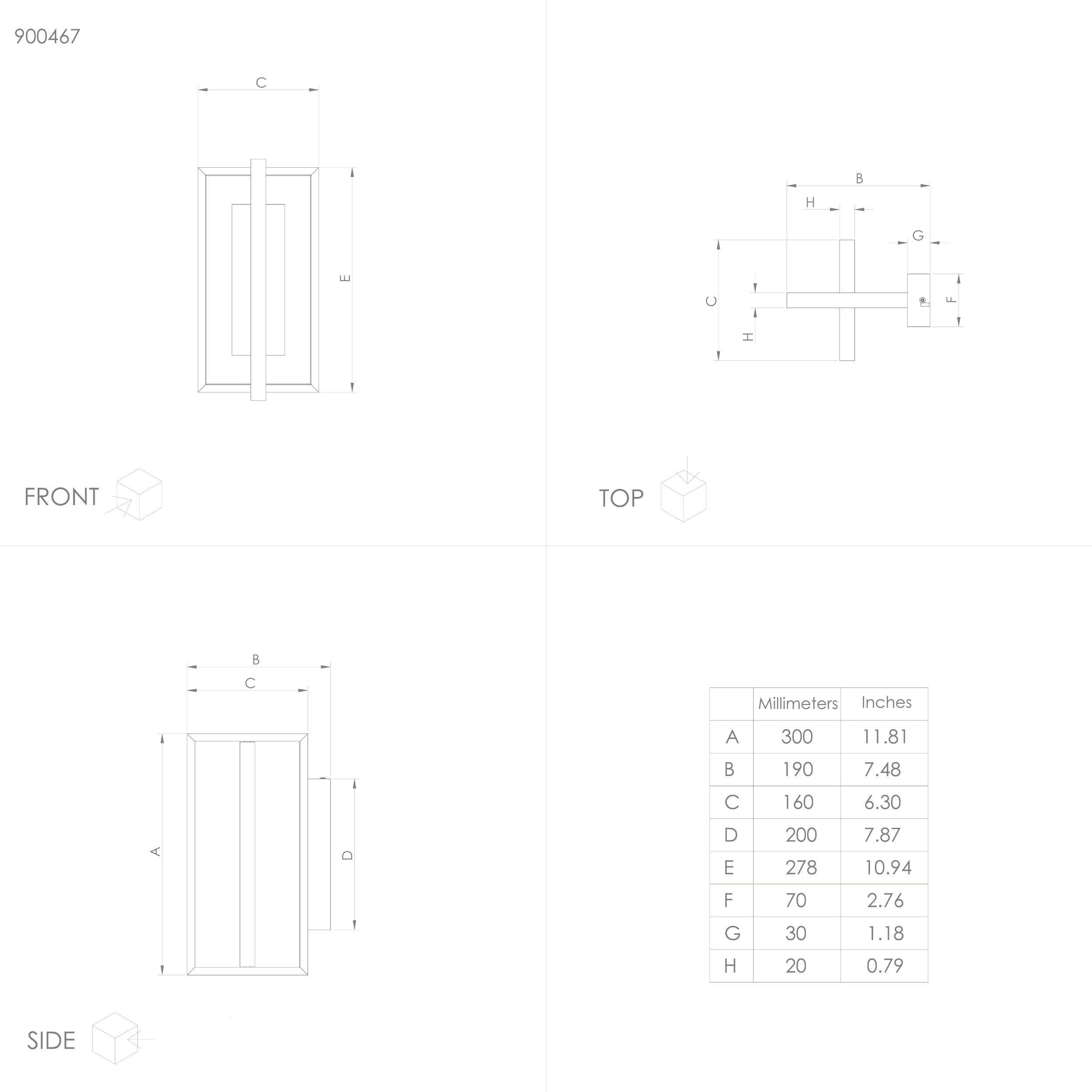 Applique murale métal noir SIBERIA LED INT 1X15,5W