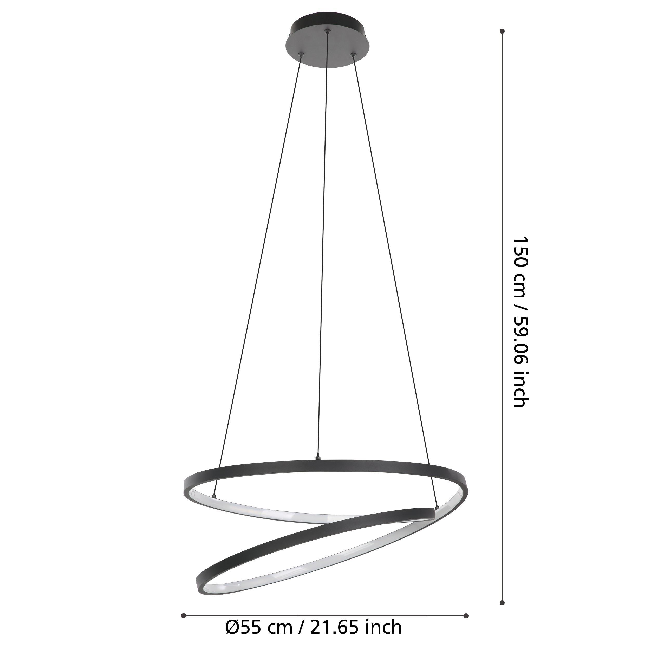 Suspension métal noir RUOTALE LED INT 4X36W