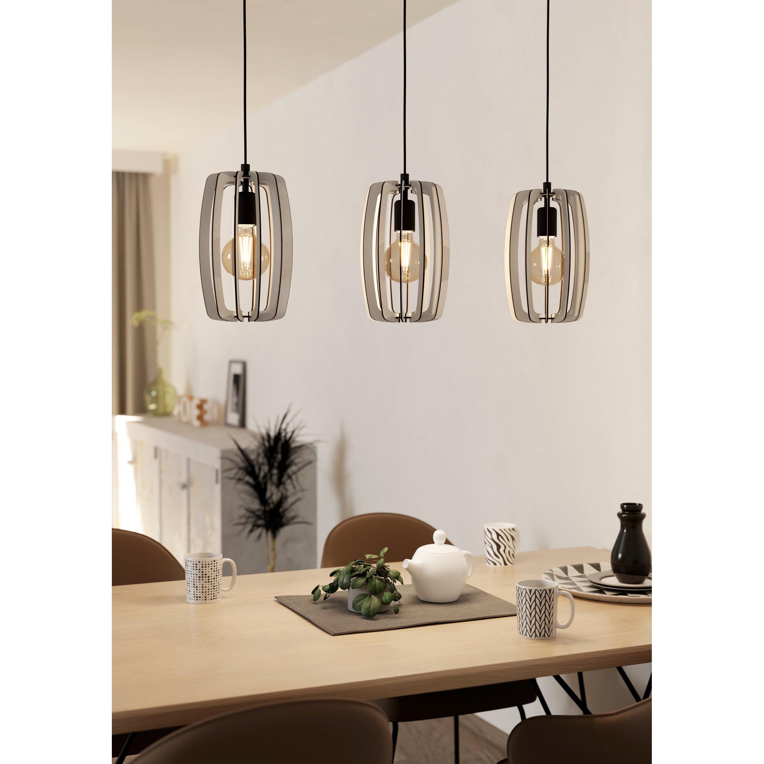 Suspension bois gris BAJAZZARA E27 3X40W