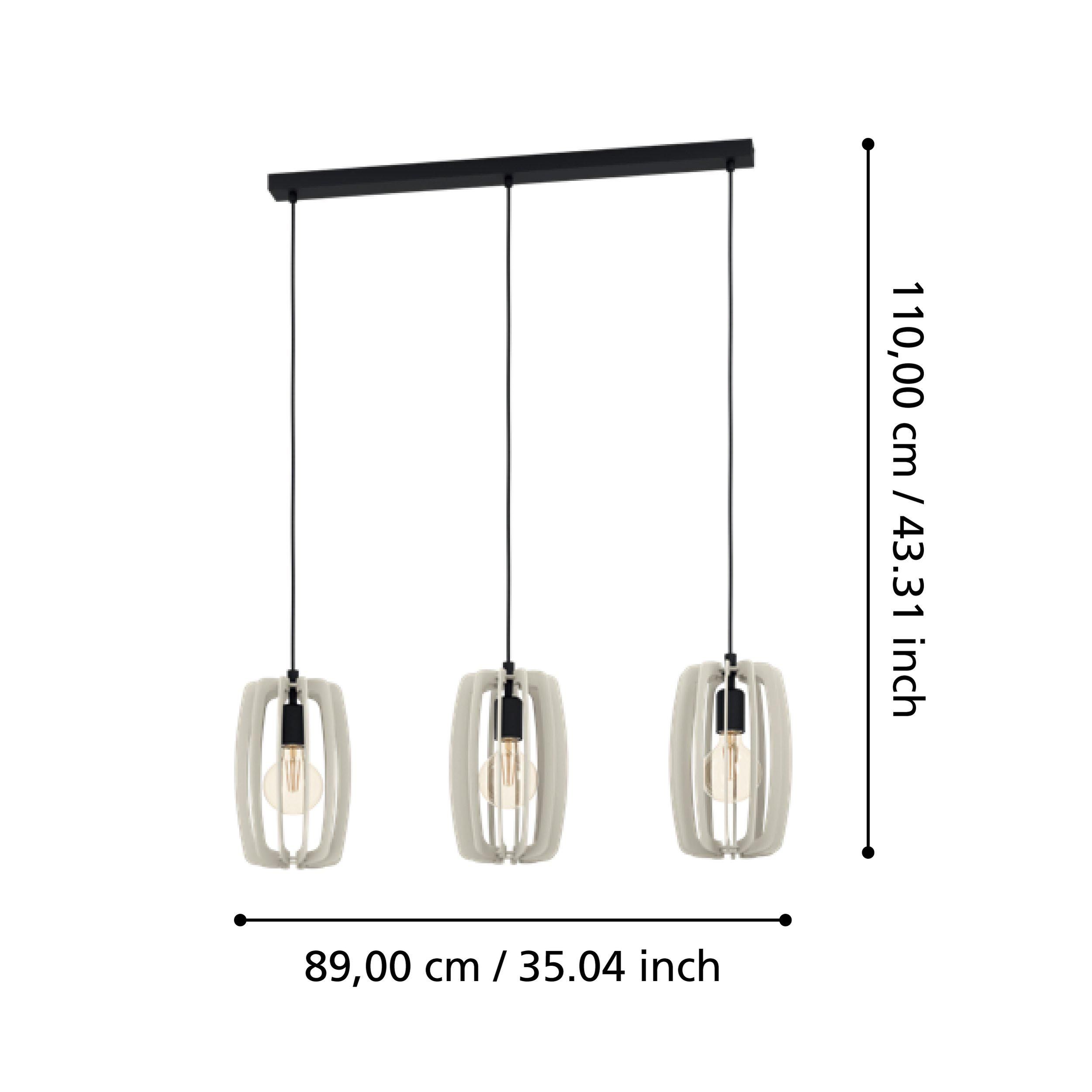 Suspension bois gris BAJAZZARA E27 3X40W