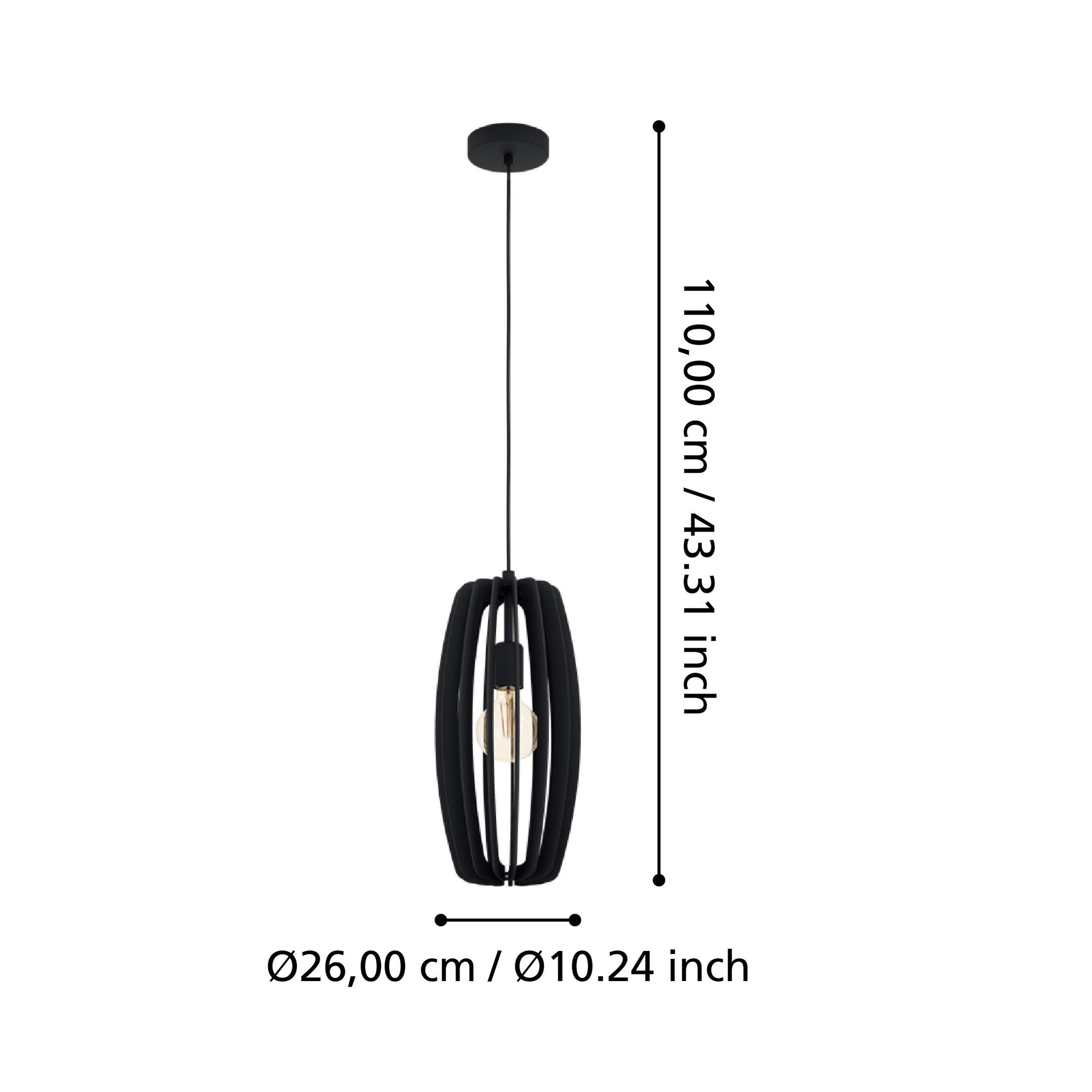 Suspension bois noir BAJAZZARA E27 1X40W