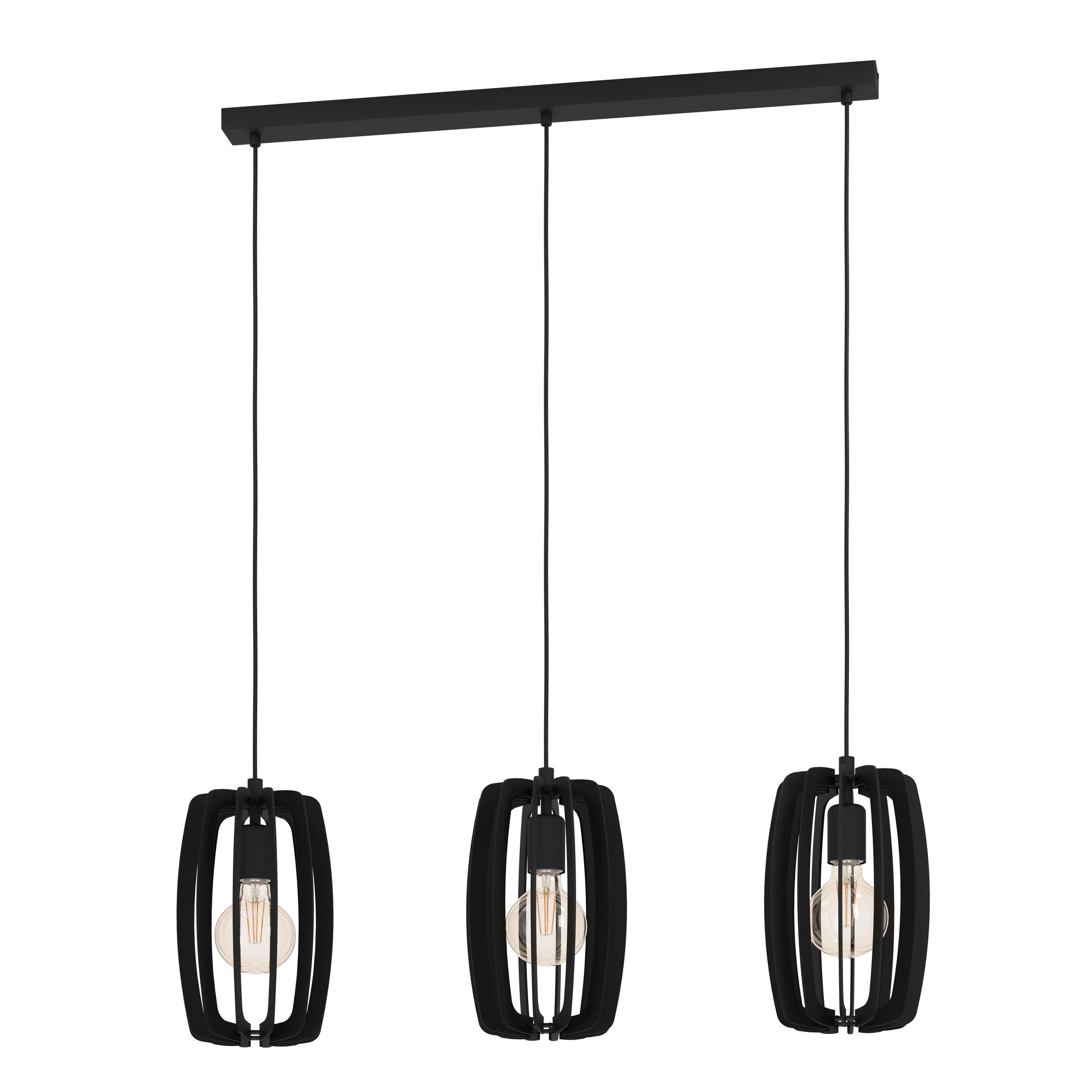 Suspension bois noir BAJAZZARA E27 3X40W