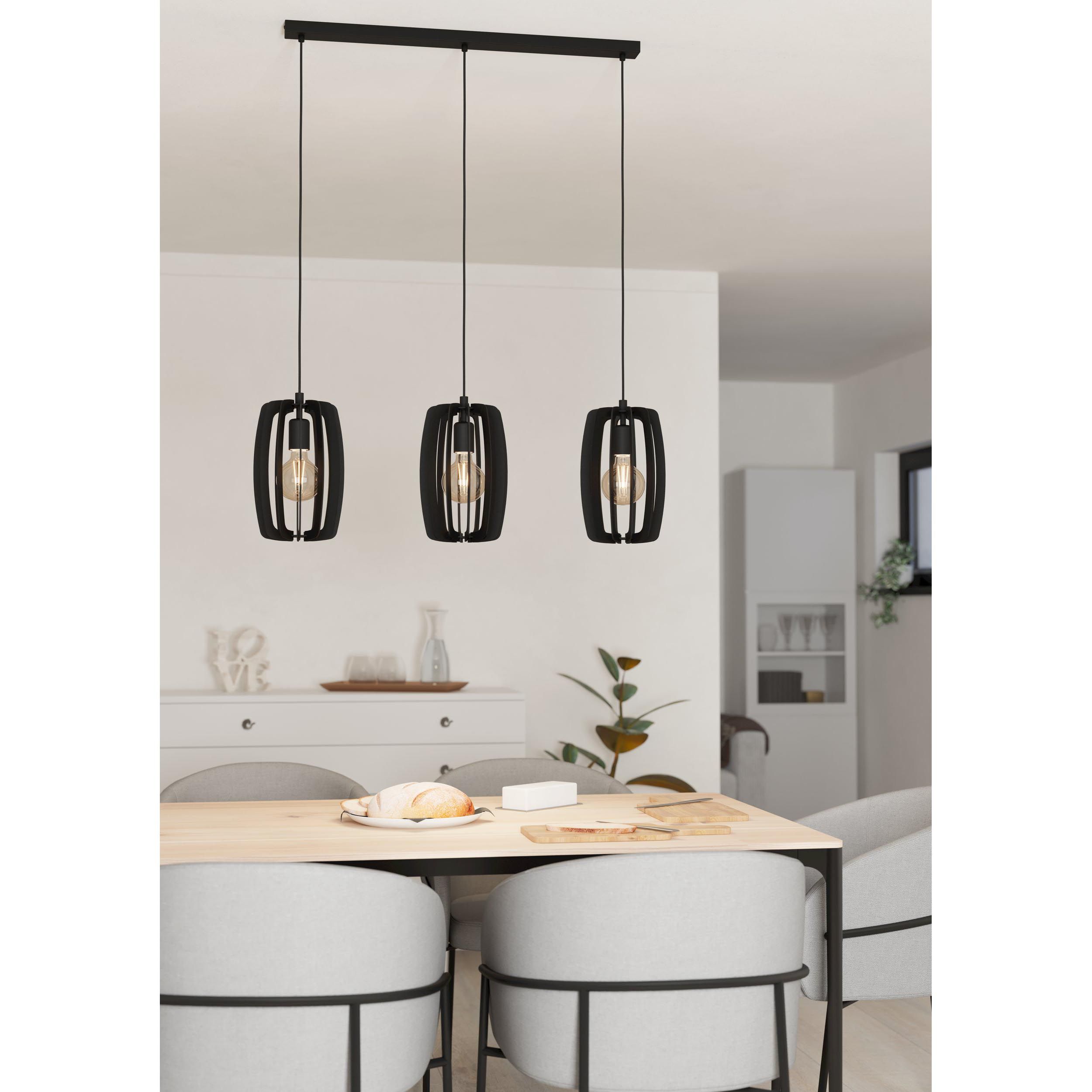 Suspension bois noir BAJAZZARA E27 3X40W