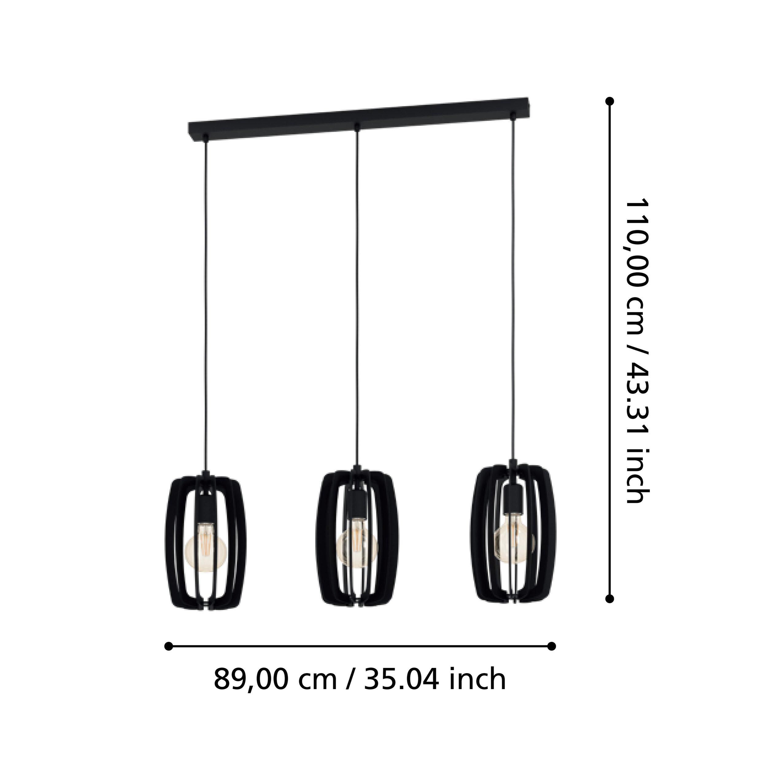 Suspension bois noir BAJAZZARA E27 3X40W