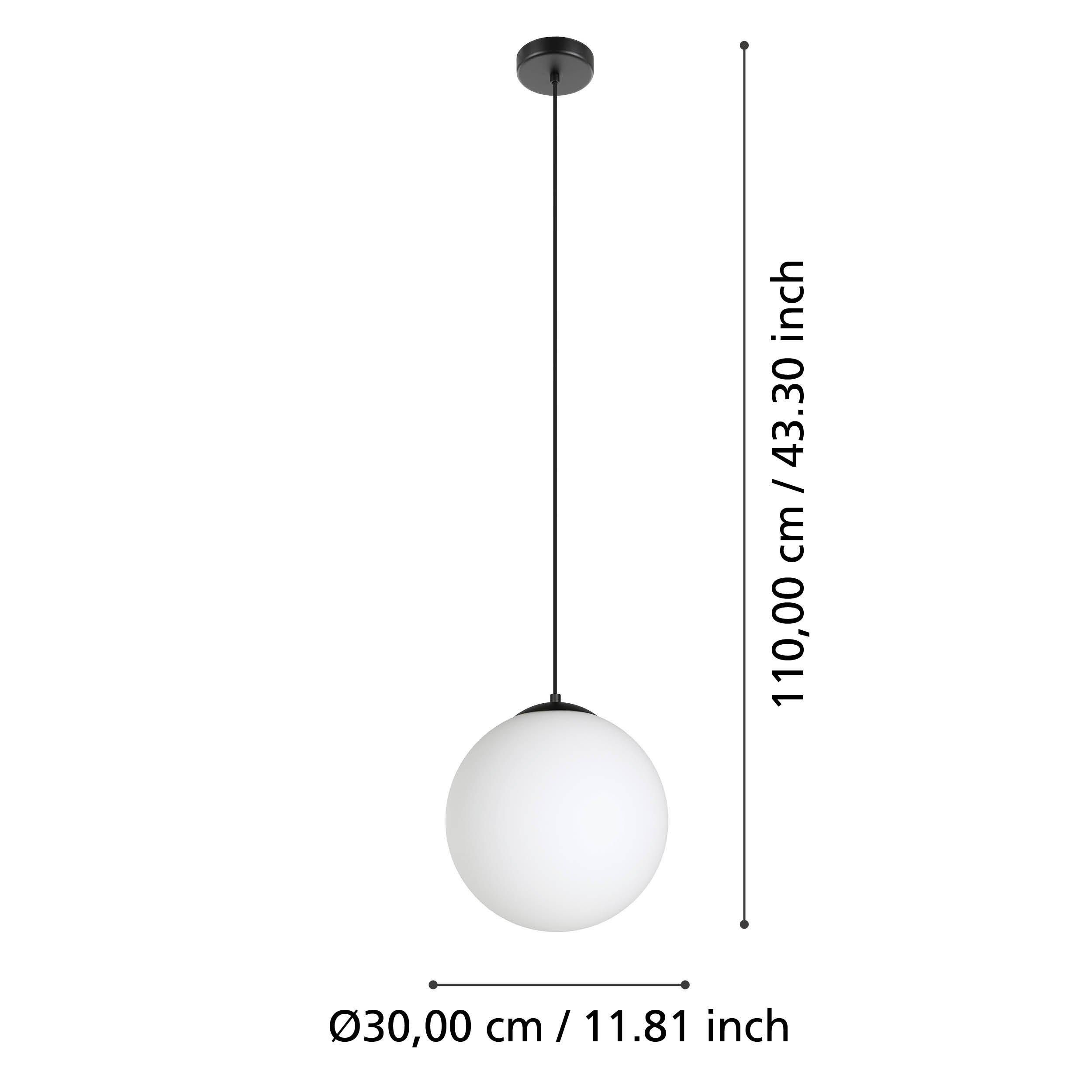 Suspension verre blanc RONDO 3 D30CM E27 1X40W