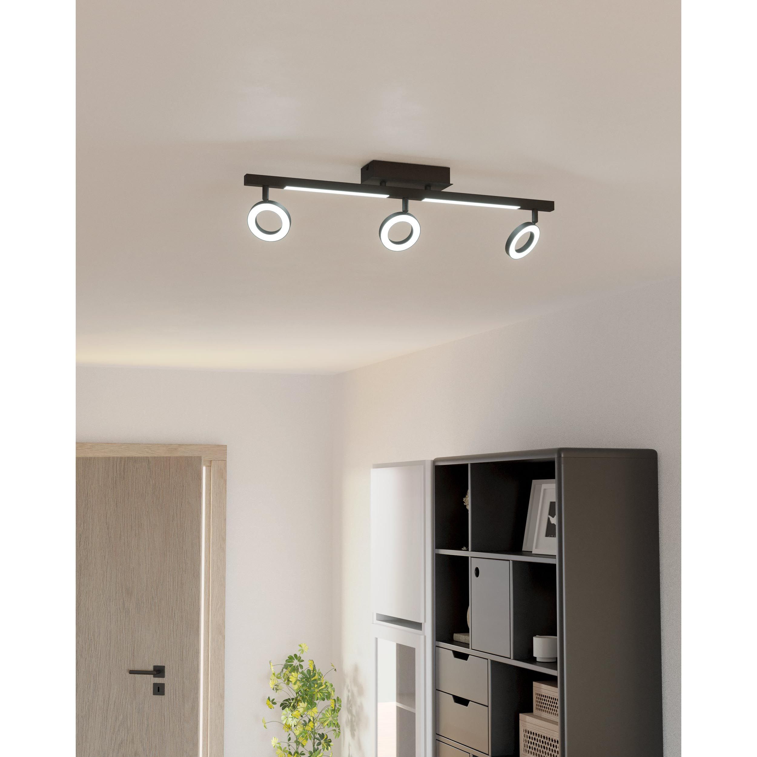 Spot de plafond réglette/plaf métal noir CARDILLIO 2 LED INT 3X3,2W