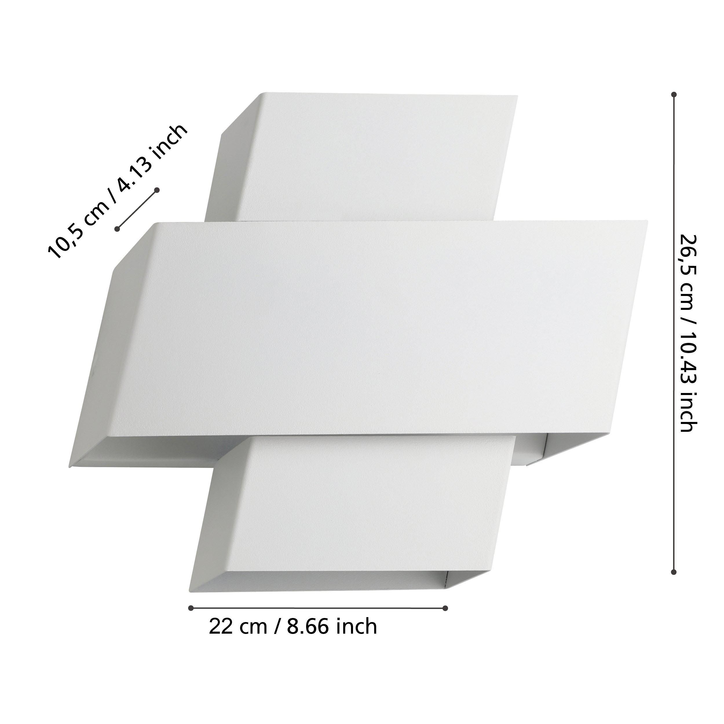 Applique murale métal blanc TIMPAROSSA E27 1X40W