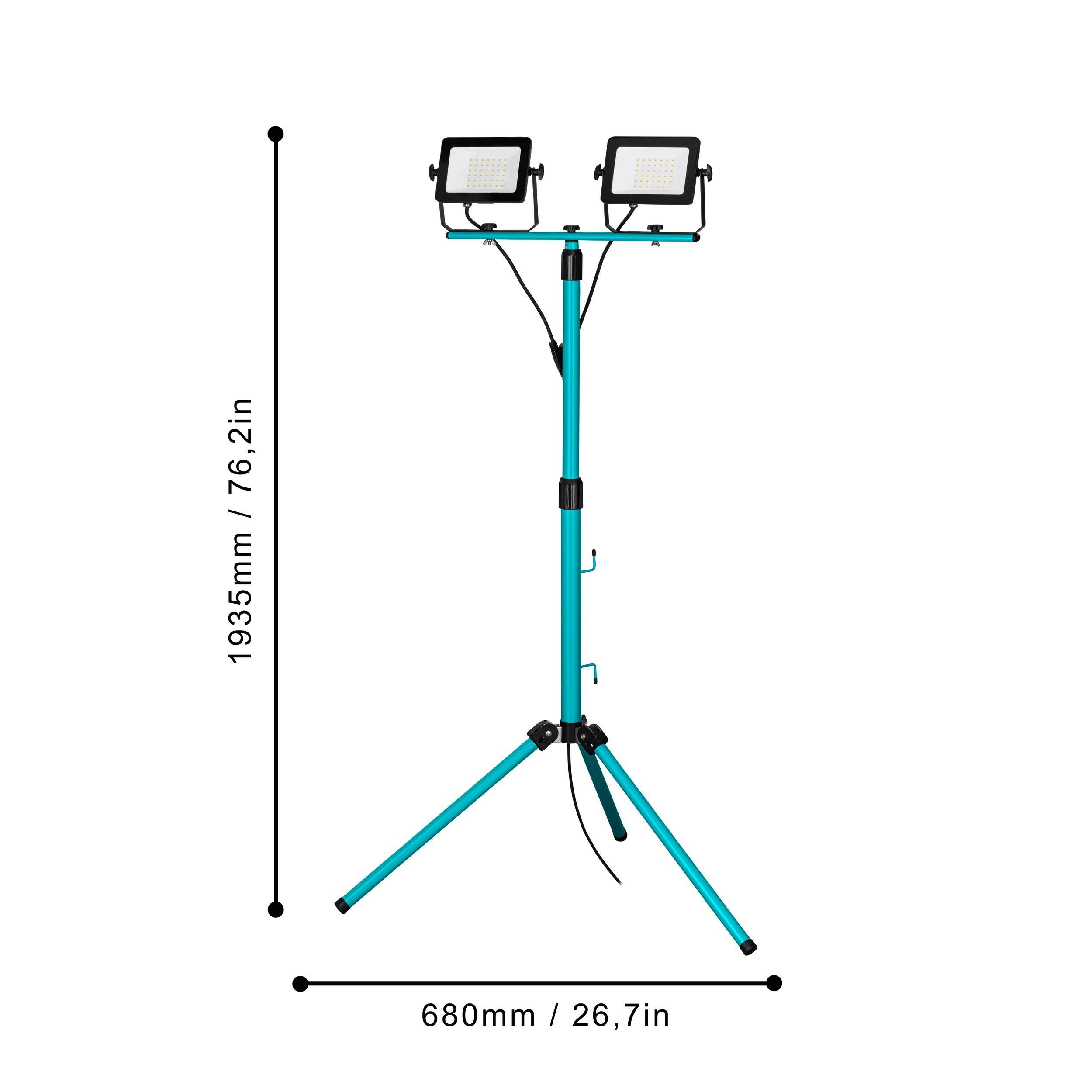 Projecteur extérieur plastique noir AVELAR LED INT 2X30W