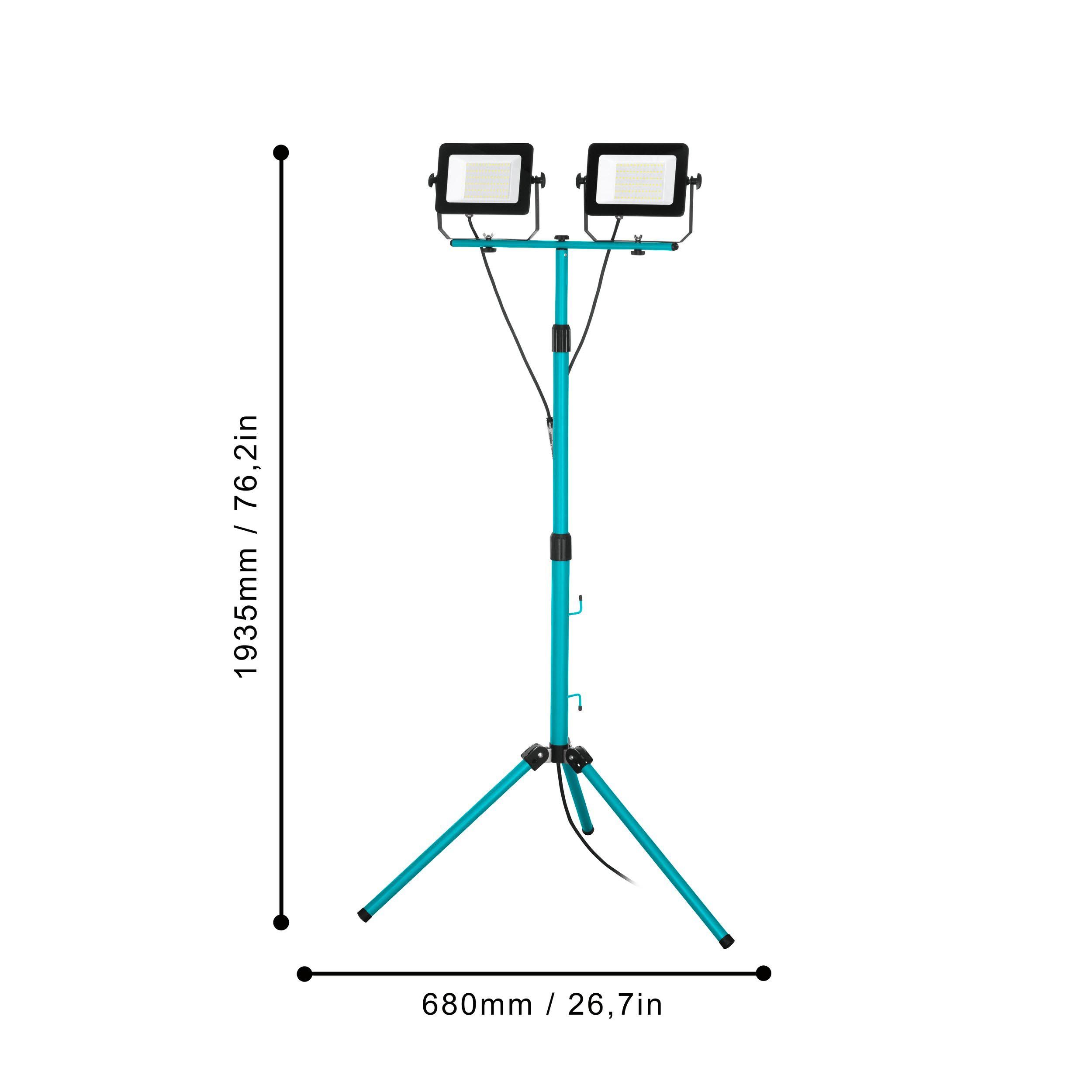 Projecteur extérieur plastique noir AVELAR LED INT 2X52W